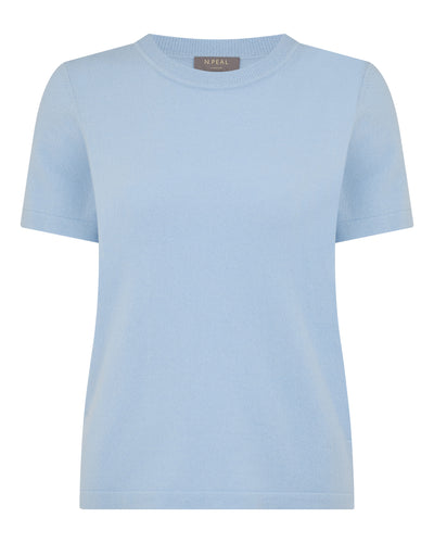 N.Peal Women's Lottie Cashmere T-Shirt Sea Mist Blue