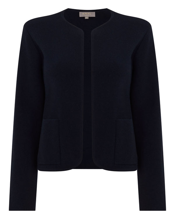 N.Peal Women's Milano Cashmere Jacket Navy Blue