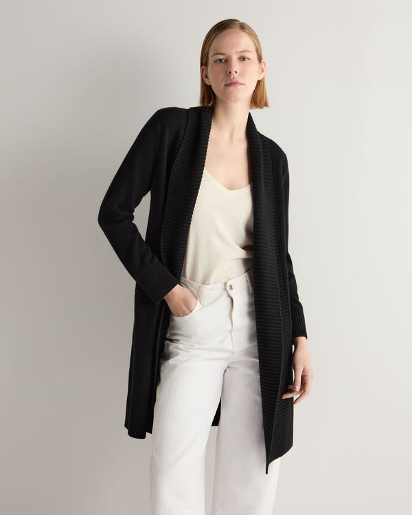 N.Peal Women's Abbey Cashmere Cardigan Black