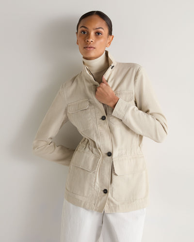 N.Peal Women's Avola Linen Jacket Sand Brown