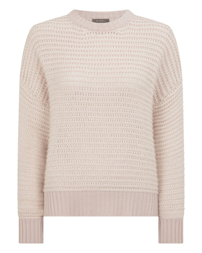 N.Peal Women's Mesh Knit Cashmere Silk Jumper Dusk Pink