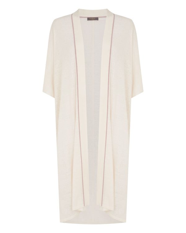 N.Peal Women's Linen Blend Kaftan New Ivory White