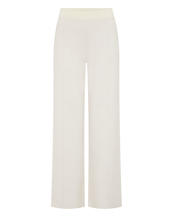 N.Peal Women's Double Faced Cotton Blend Trousers New Ivory White