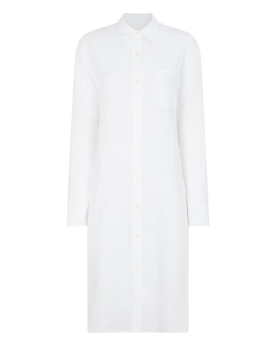 N.Peal Women's Catania Linen Shirt Dress White