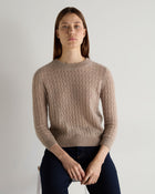 Women's Moving Rib Cashmere Jumper Oatmeal Brown