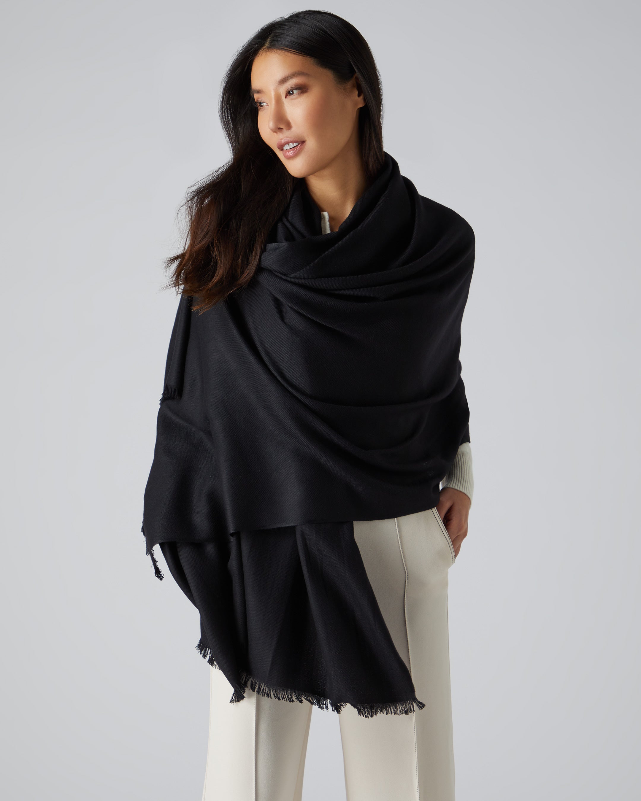 Black cashmere on sale wrap shawl