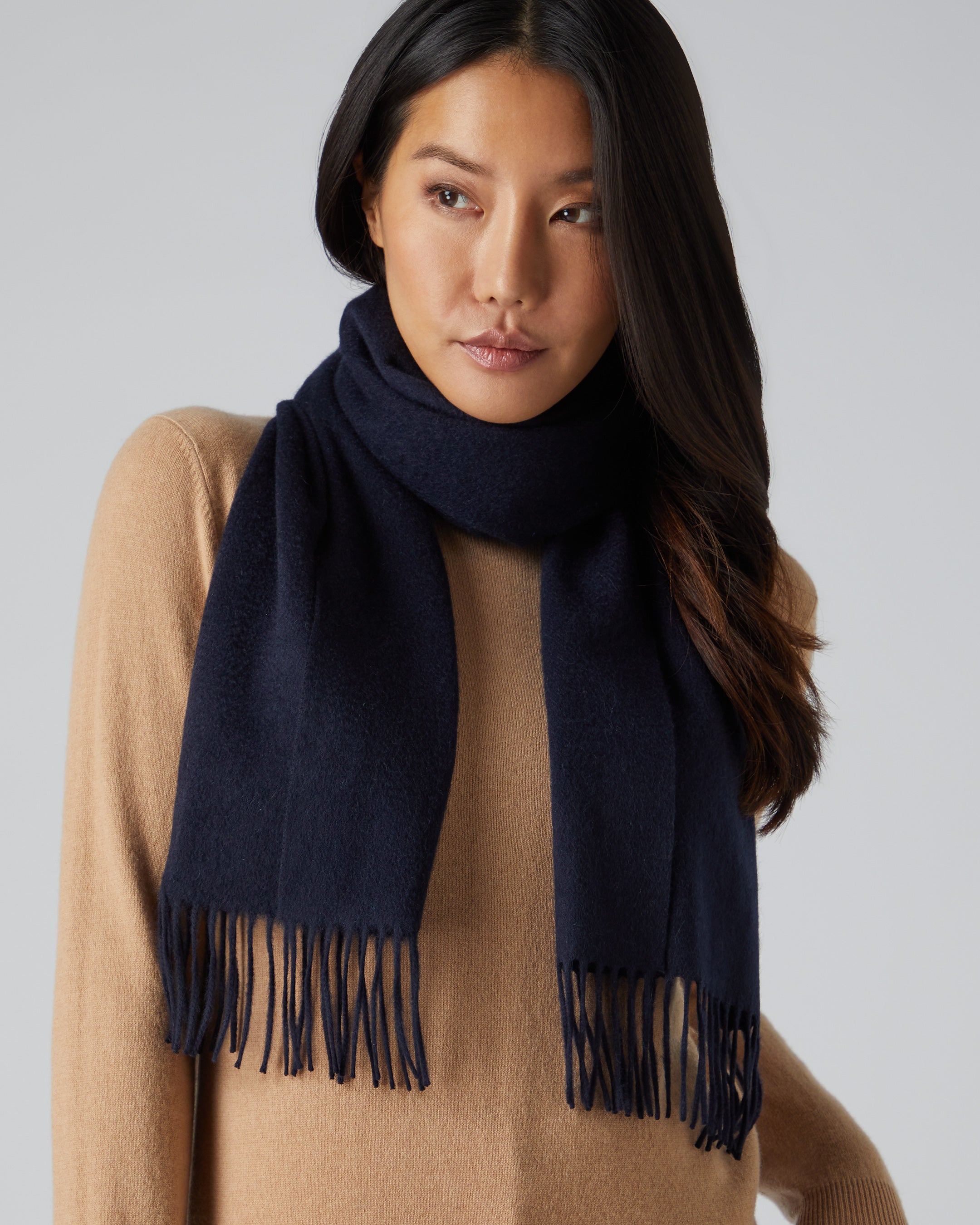 Navy cashmere scarf outlet womens