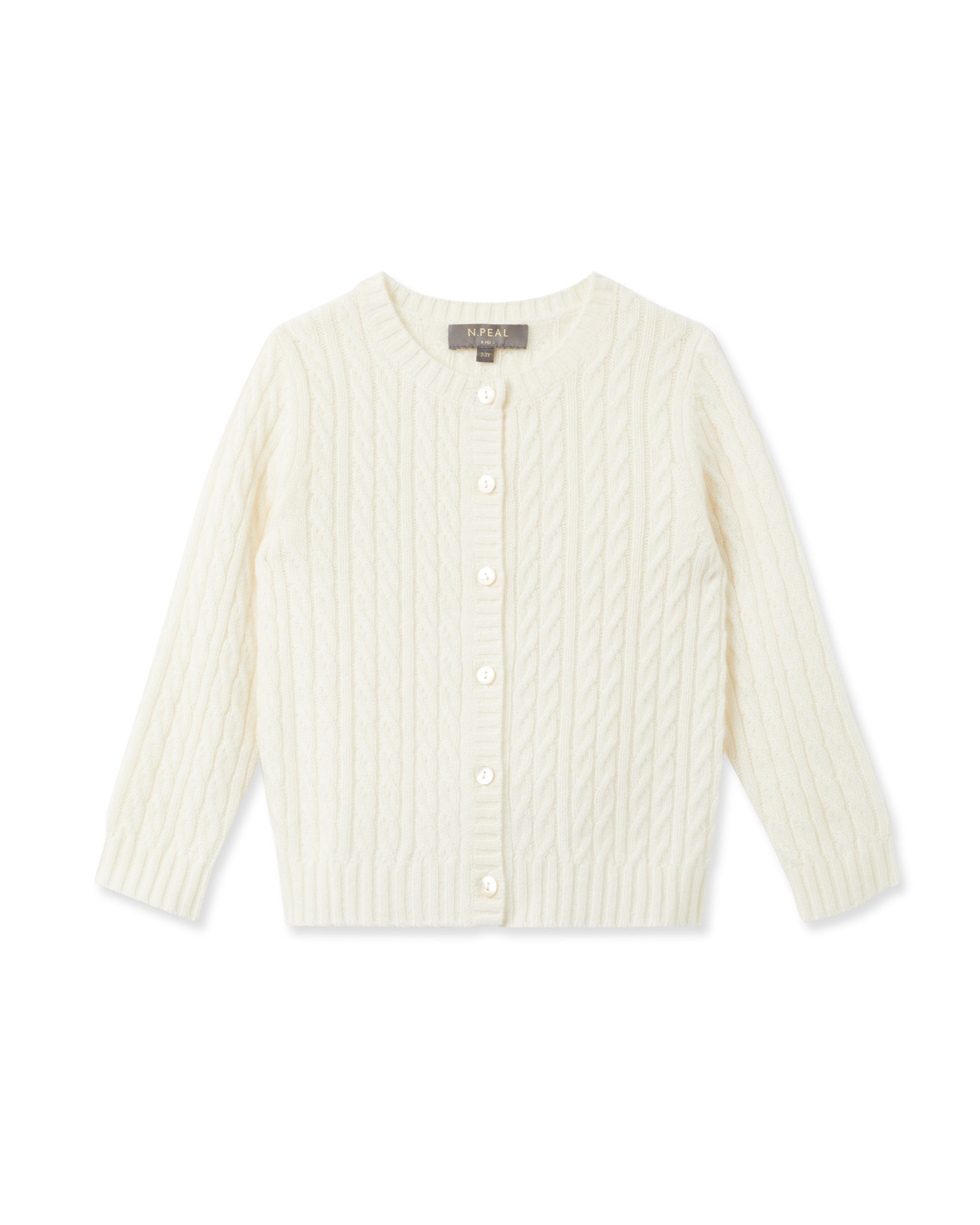 Cashmere Cable Cardigan New Ivory White | N.Peal