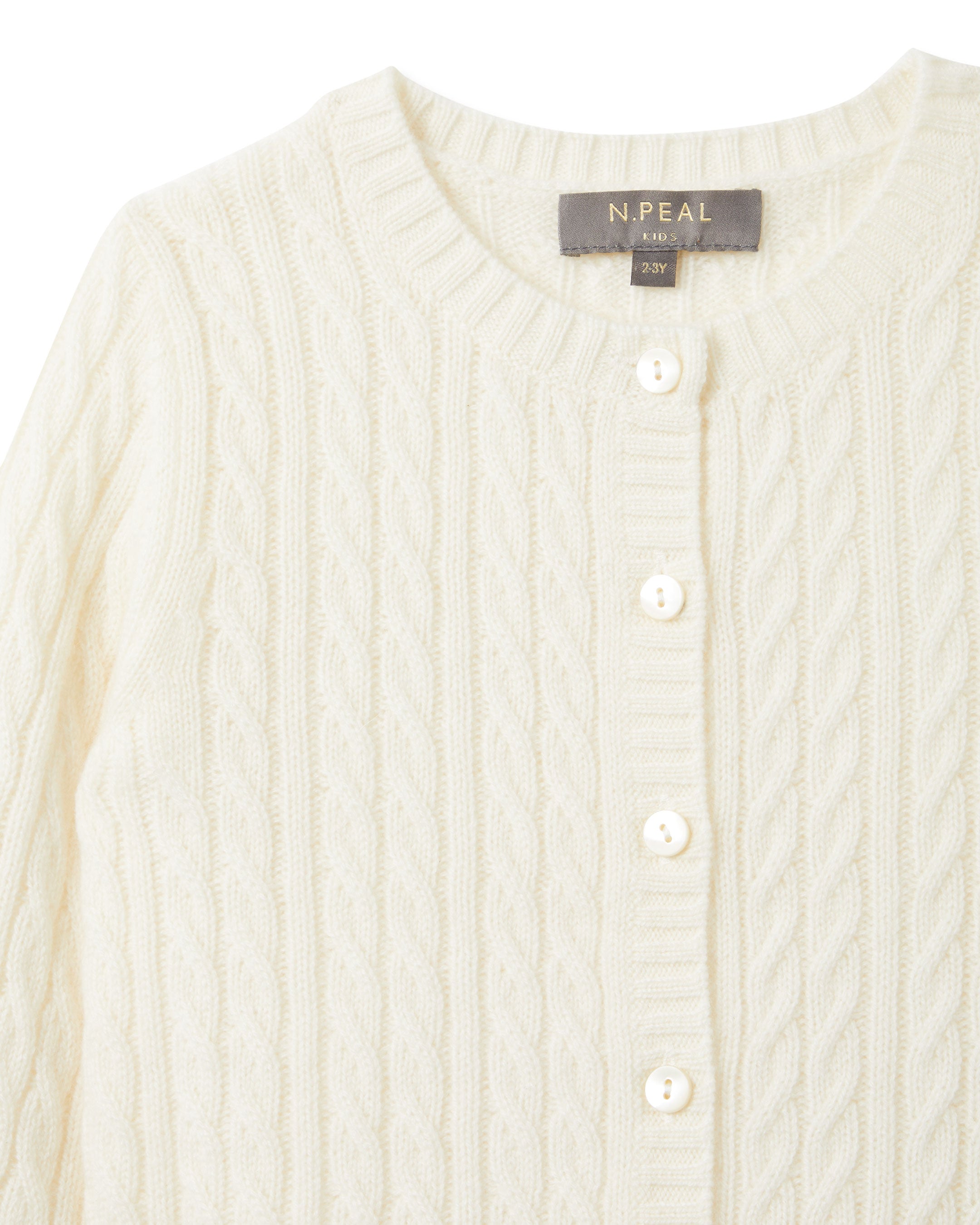 Cashmere Cable Cardigan New Ivory White | N.Peal