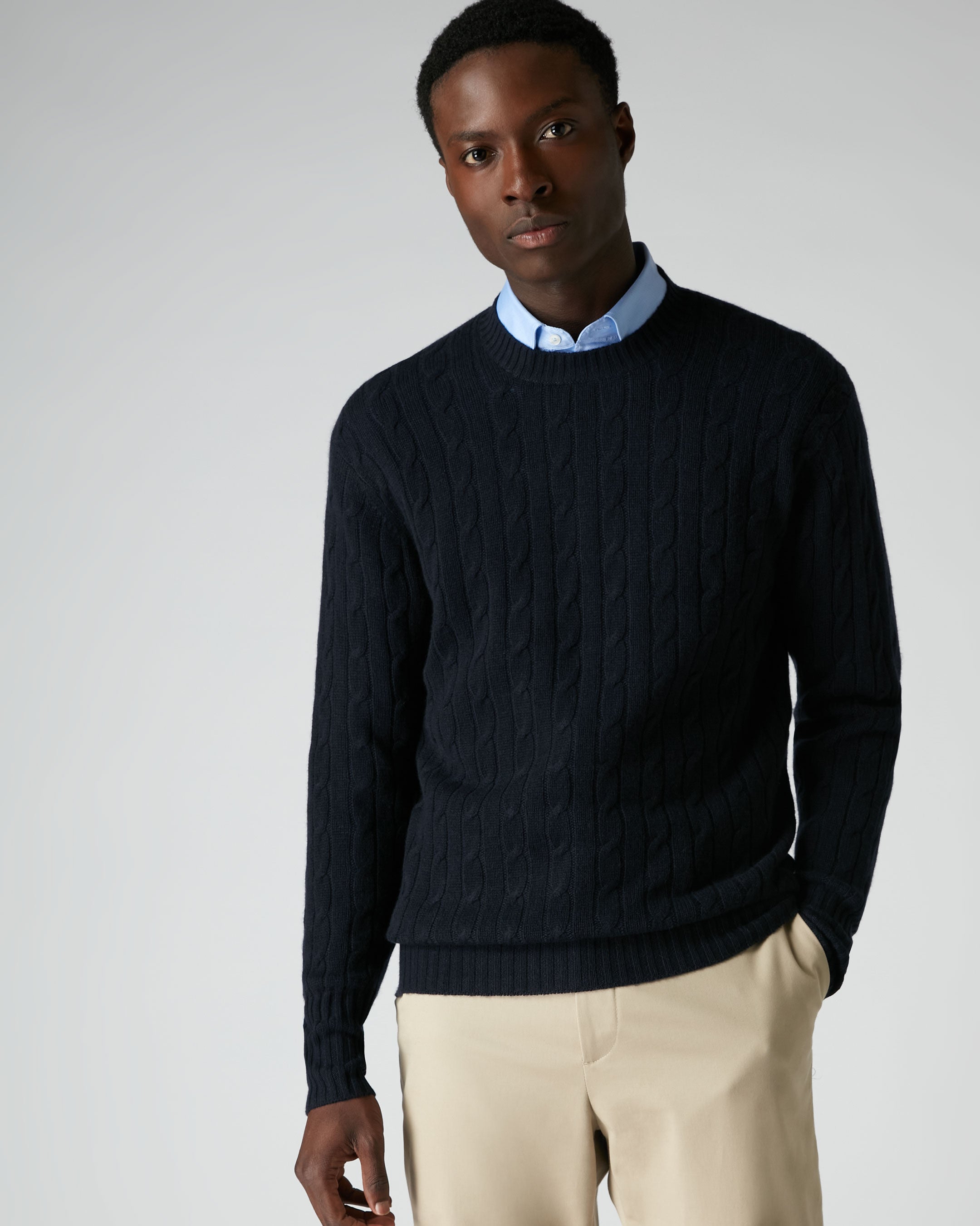 Mens dark blue sweater sale