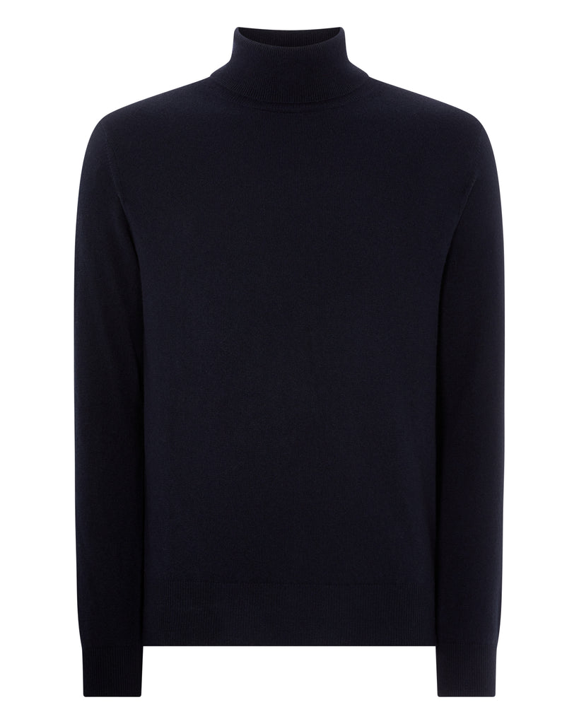 Men's Trafalgar Polo Neck Cashmere Jumper Navy Blue | N.Peal