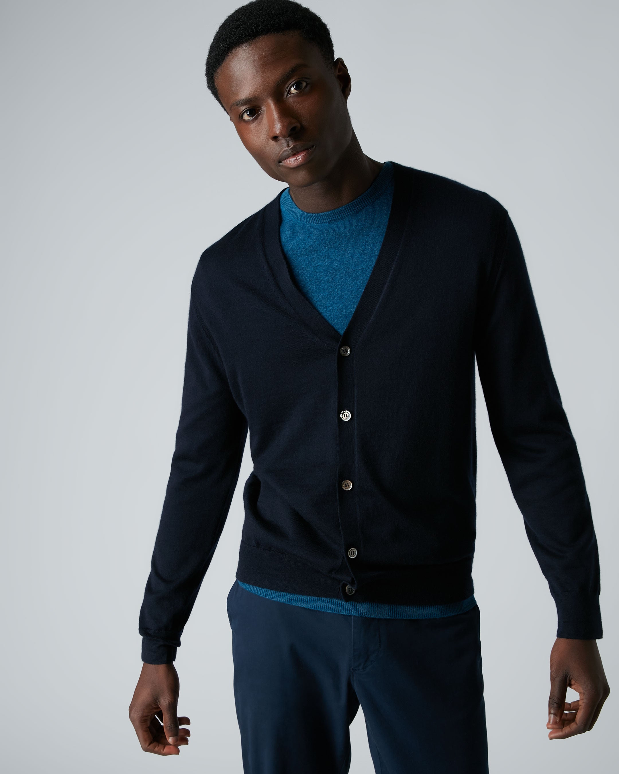 Dark blue hotsell cardigan mens