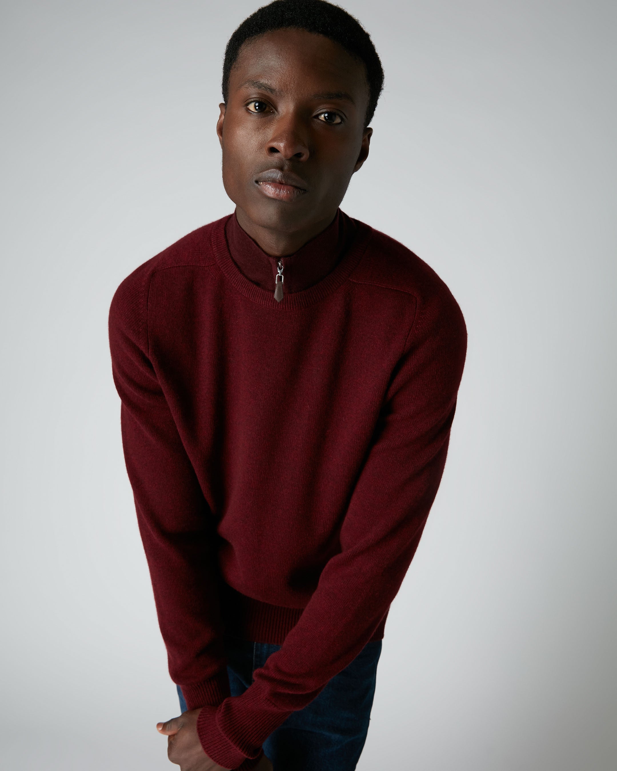 Red polo neck jumper on sale mens