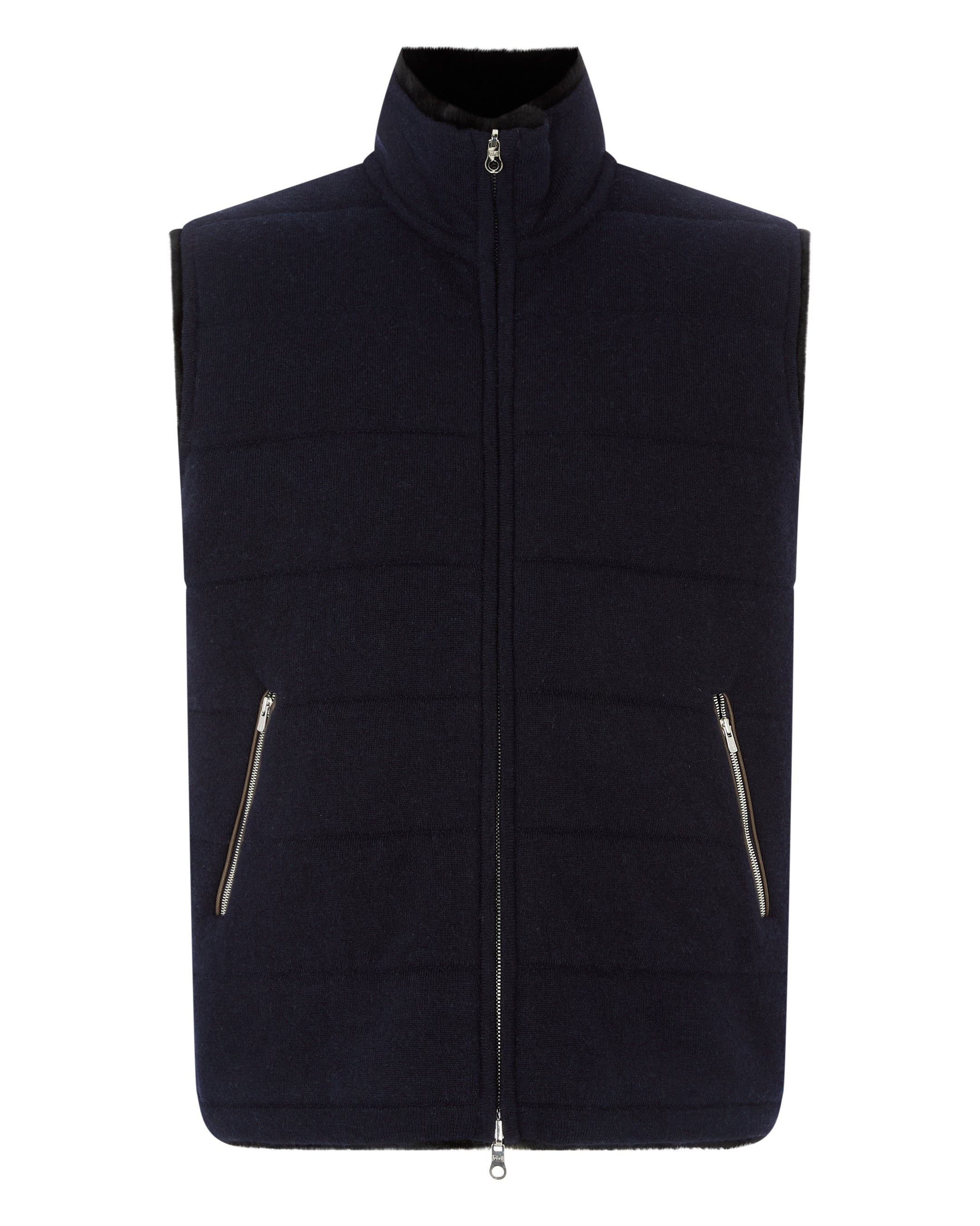 Navy on sale gilet fur