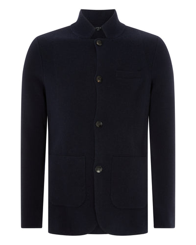 N.Peal 007 Milano Knitted Cashmere Jacket Navy Blue