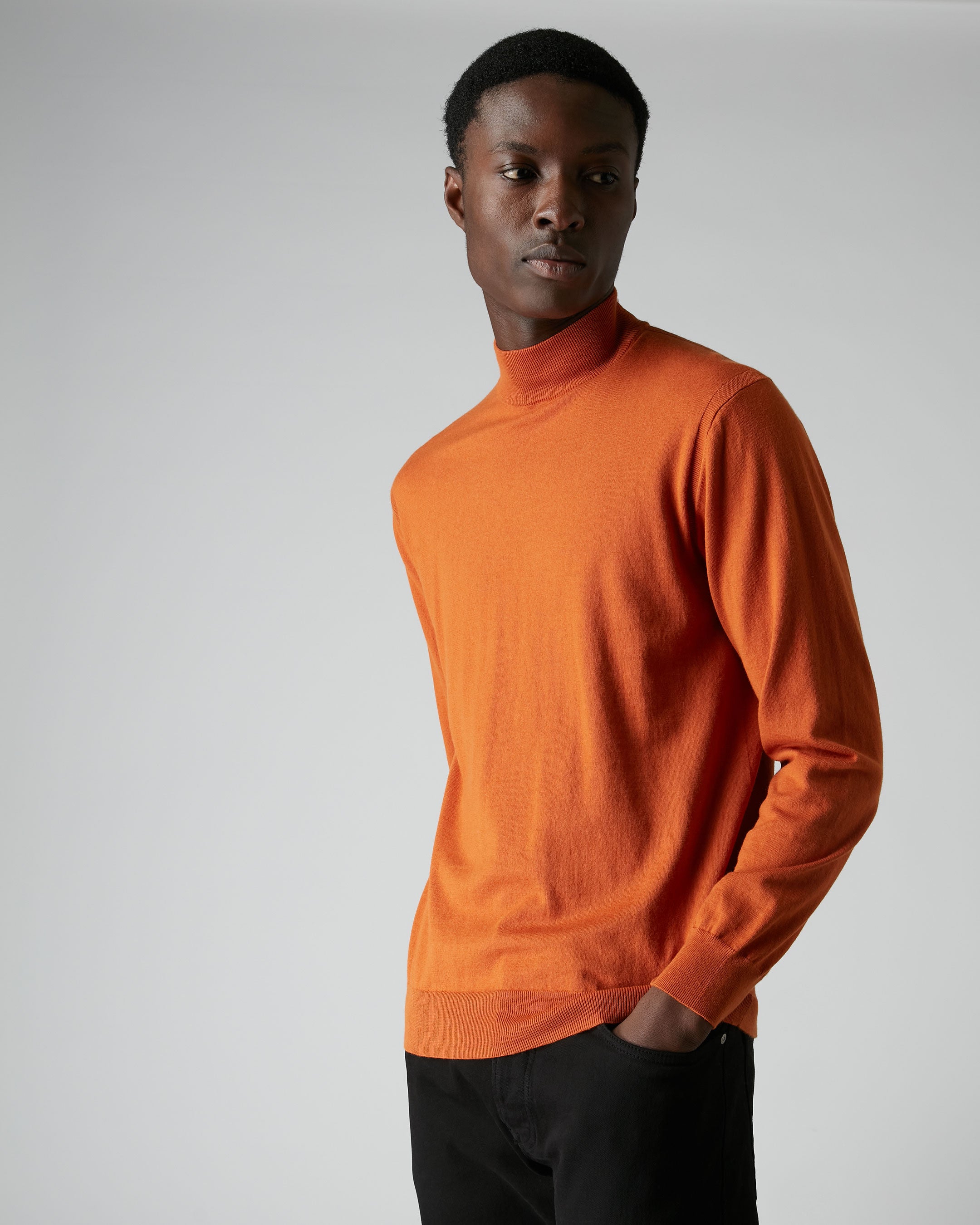 Orange on sale mock turtleneck