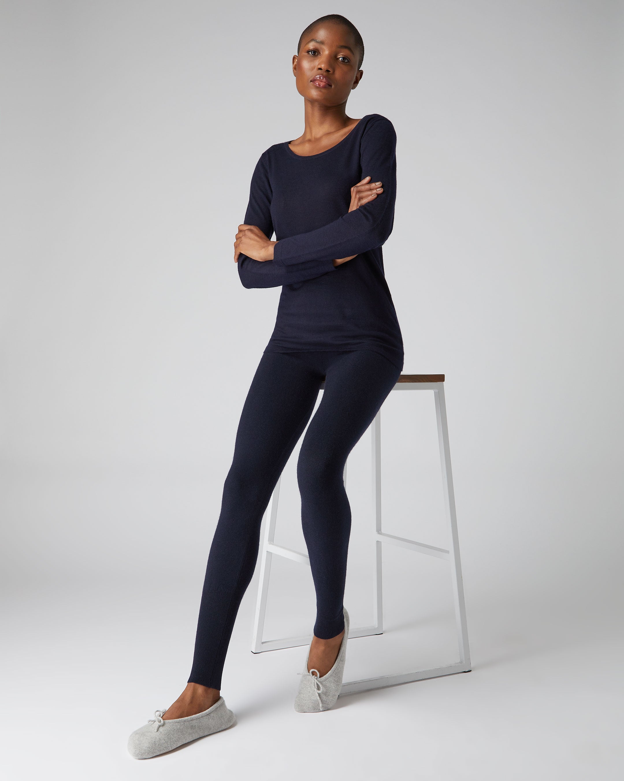 Shop The Look - Cutout Full Sleeve Top + Tights - Copper Blue - Yogue  Activewear