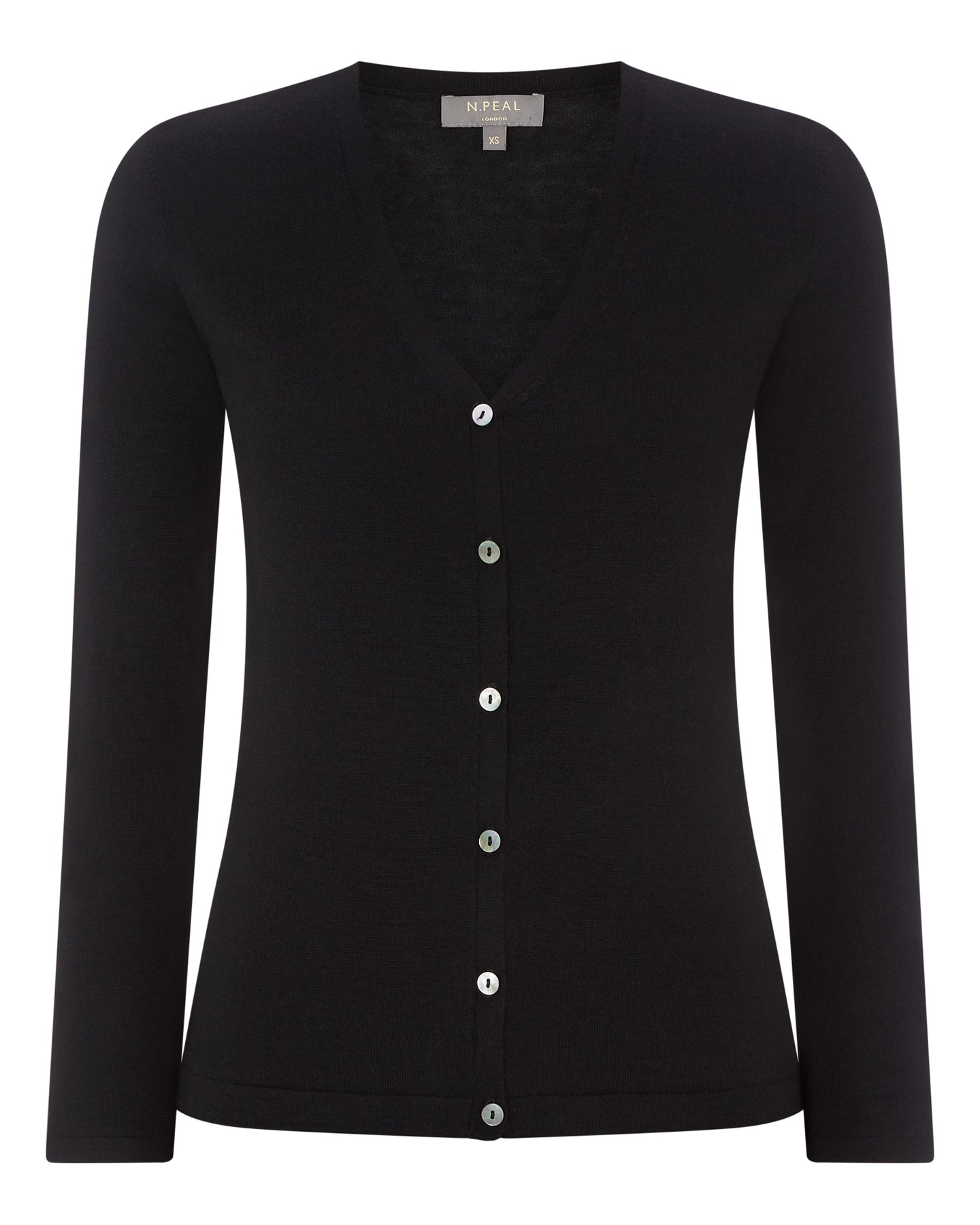 Women's Superfine V Neck Cashmere Cardigan Black | N.Peal