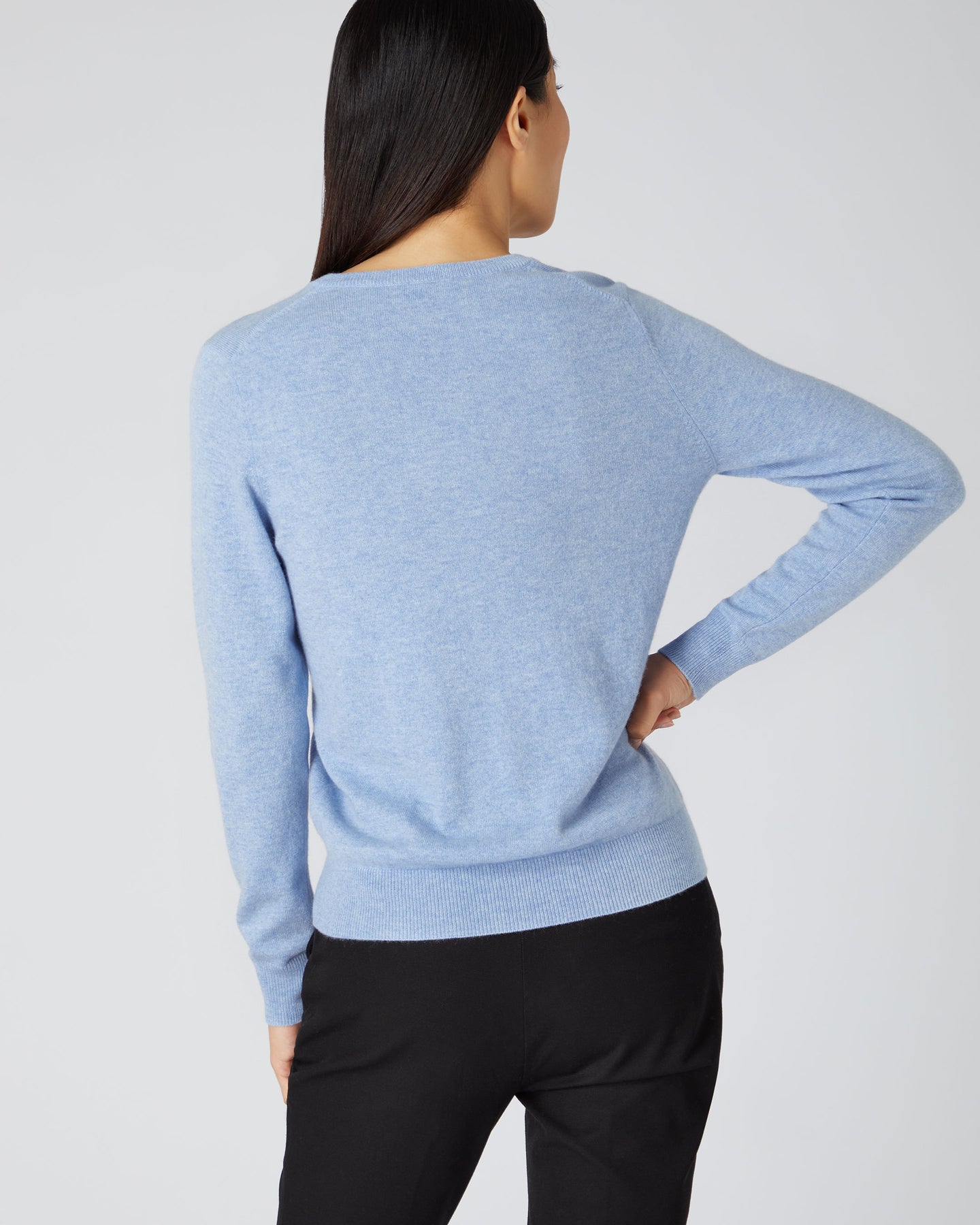 Women's V Neck Cashmere Jumper Cornflower Blue | N.Peal