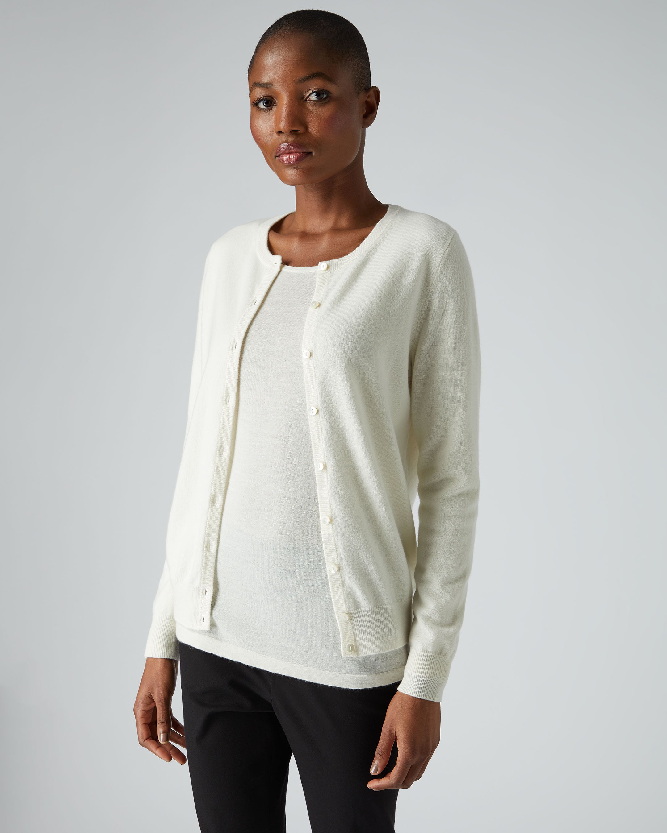 White discount shirt cardigan