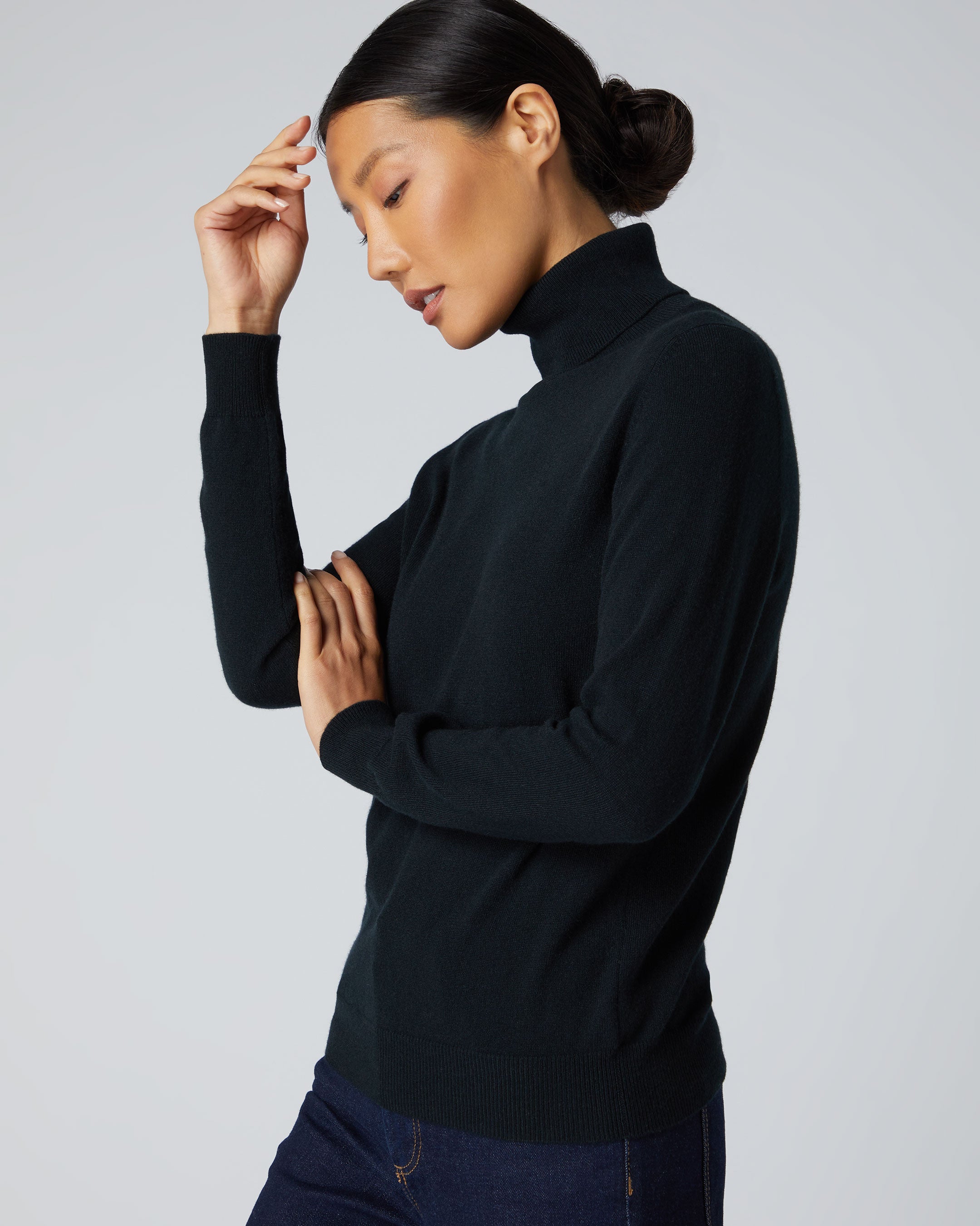 Black cashmere polo online neck ladies