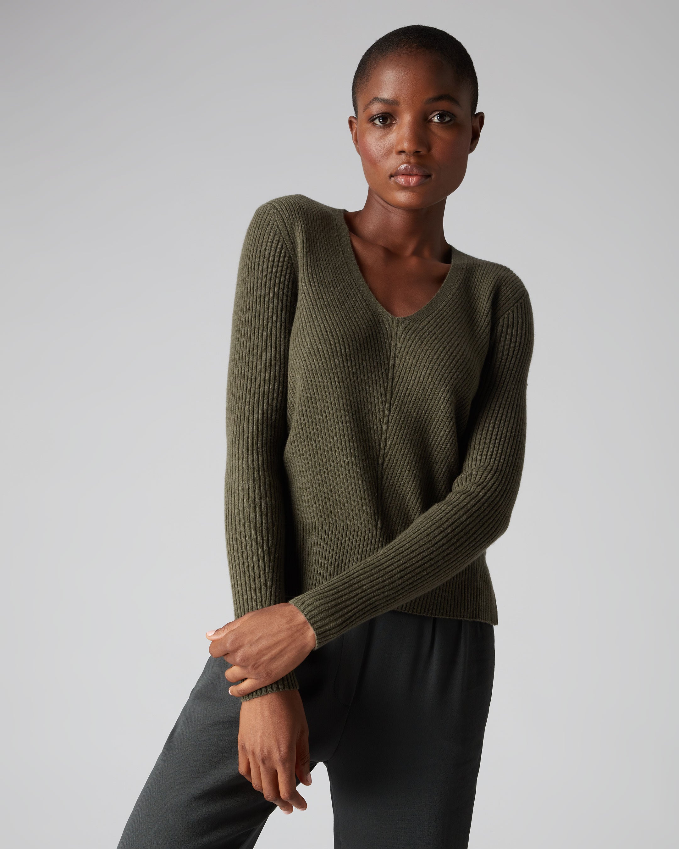 Dark olive sweater sale