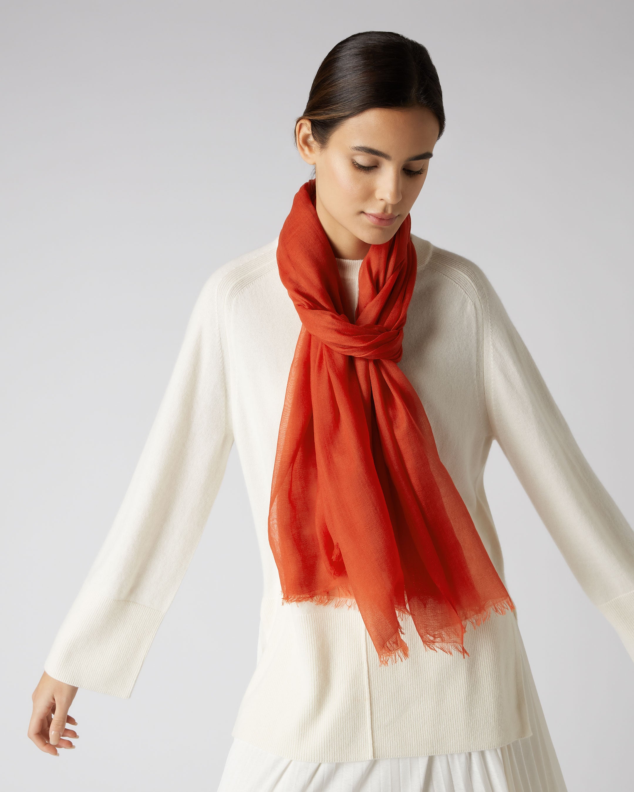 Orange hot sale cashmere pashmina