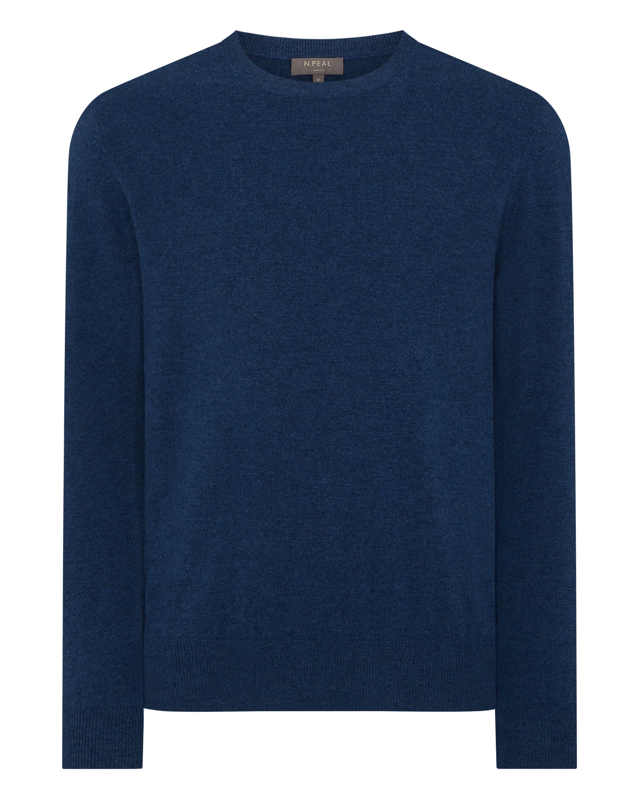 Round neck outlet navy blue sweater