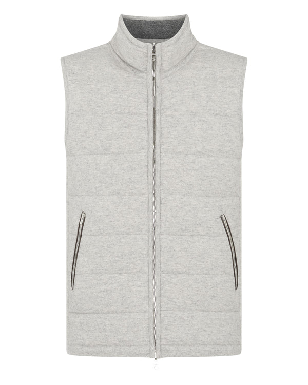 Men's The Mall Quilted Cashmere Gilet Fumo Grey | N.Peal