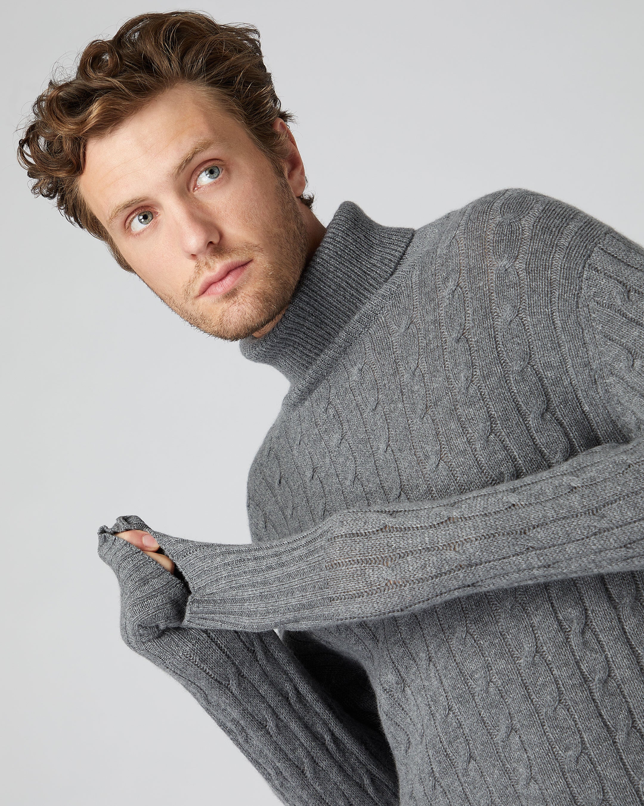 Grey roll clearance neck jumper mens