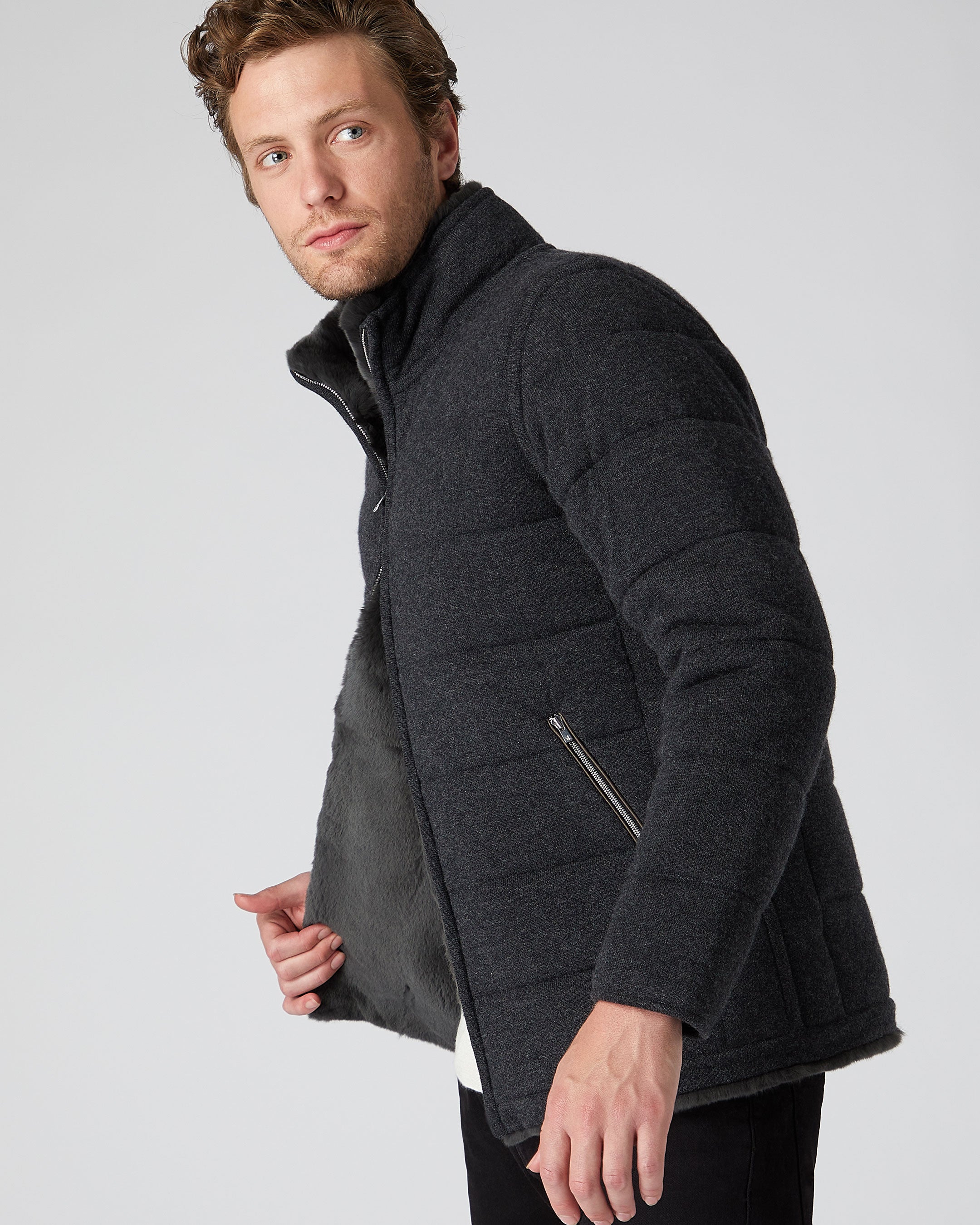 Fur lined hotsell pea coat