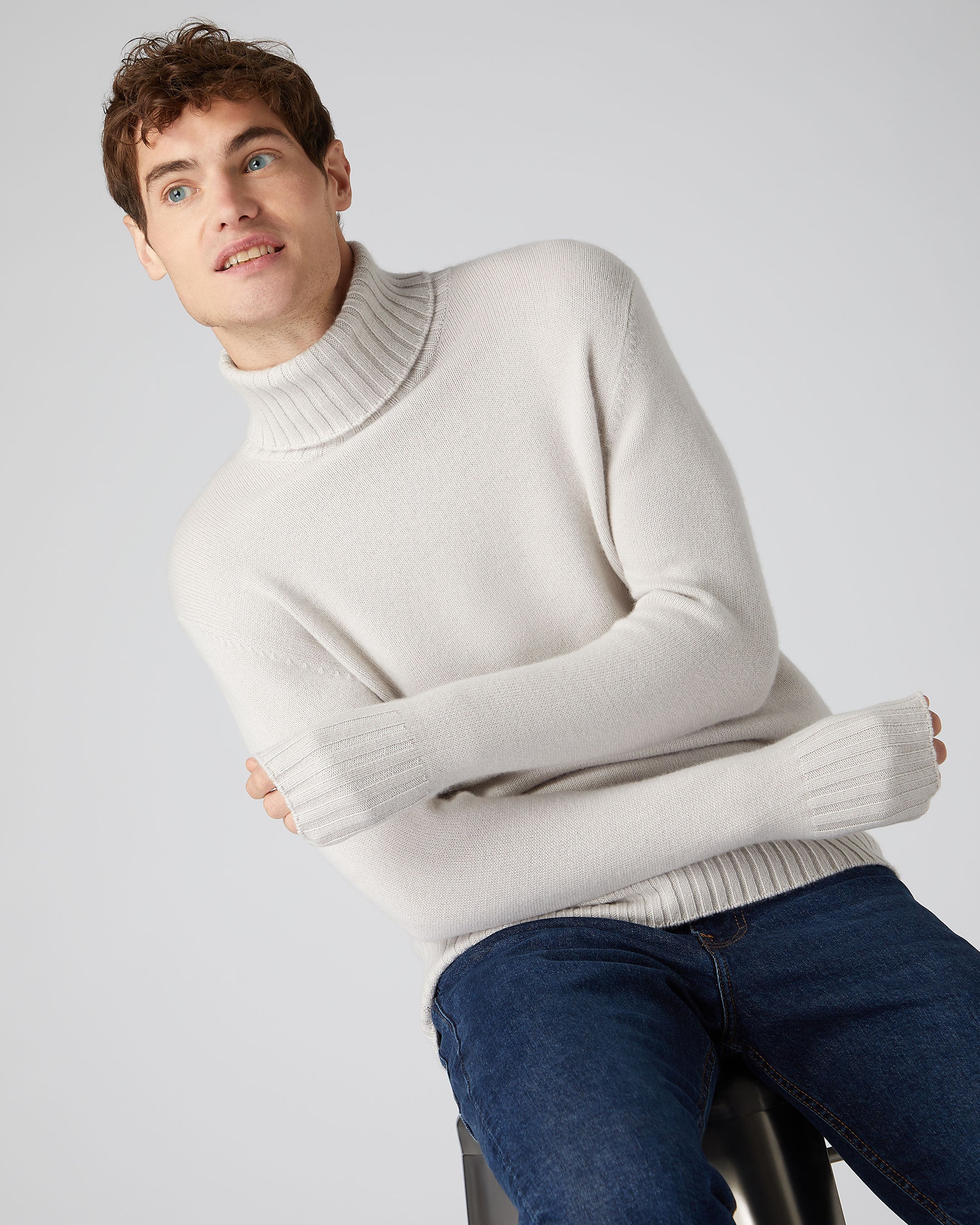 Mens chunky sale roll neck jumper