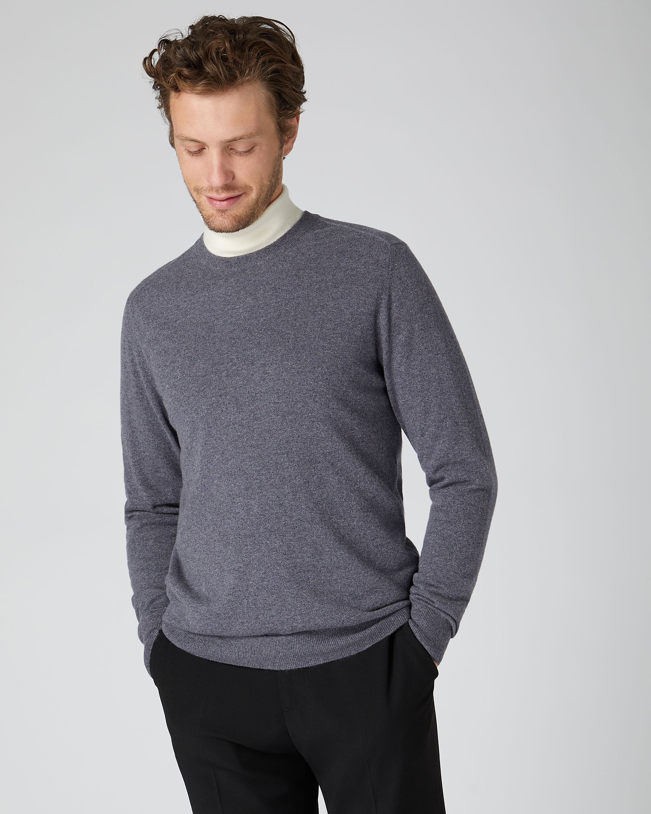 Grey round neck on sale jumper