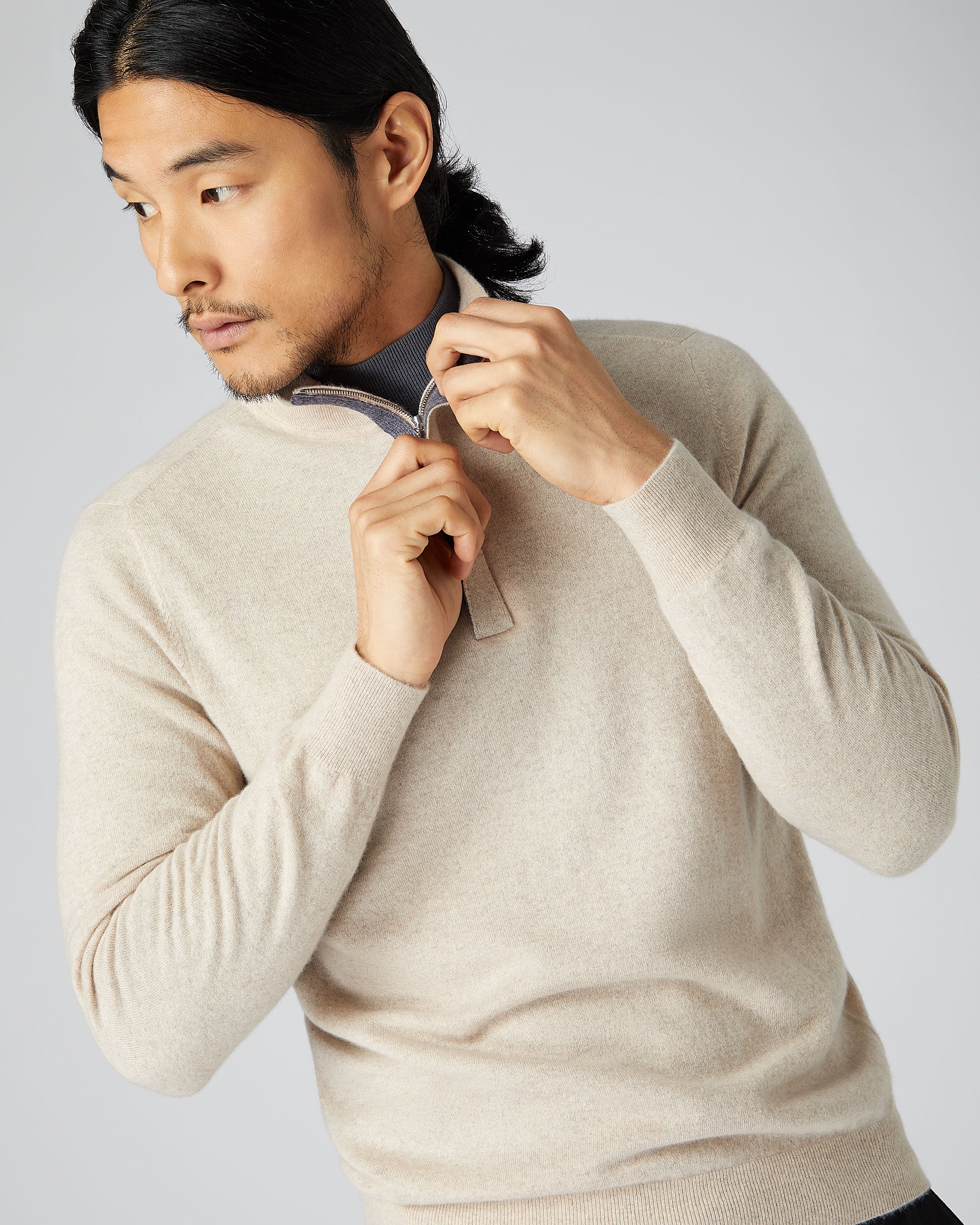 Cashmere half online zip