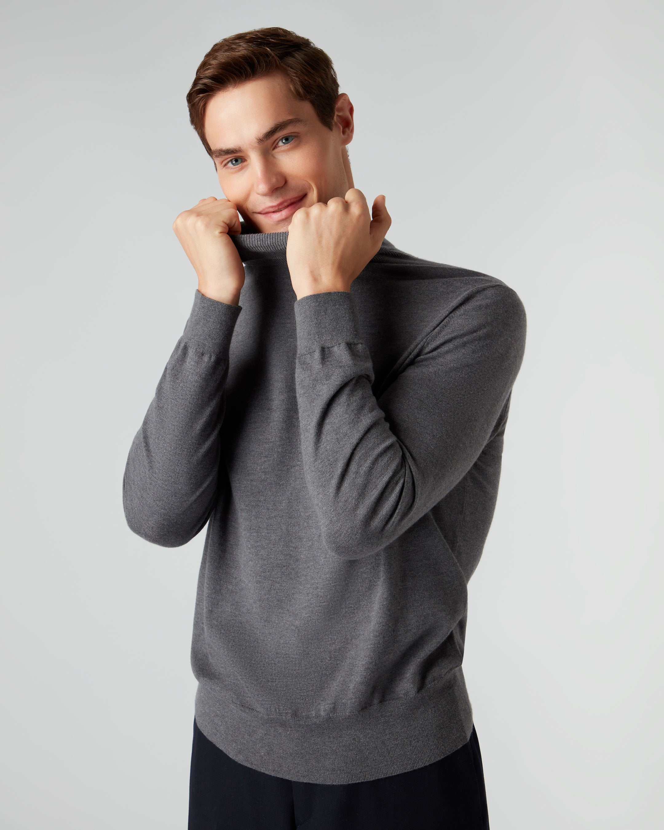 Turtle neck hot sale grey jumper