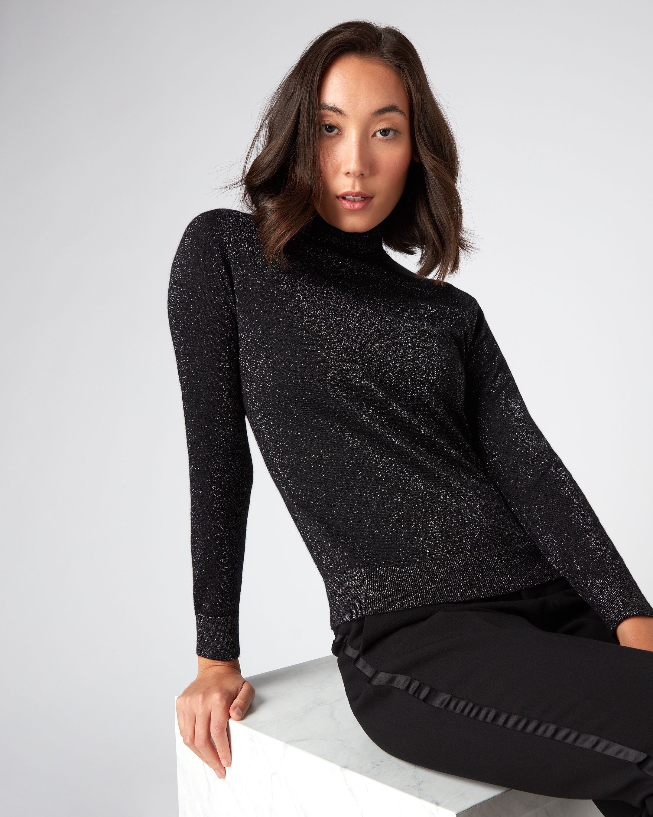 Sparkly polo hot sale neck jumper