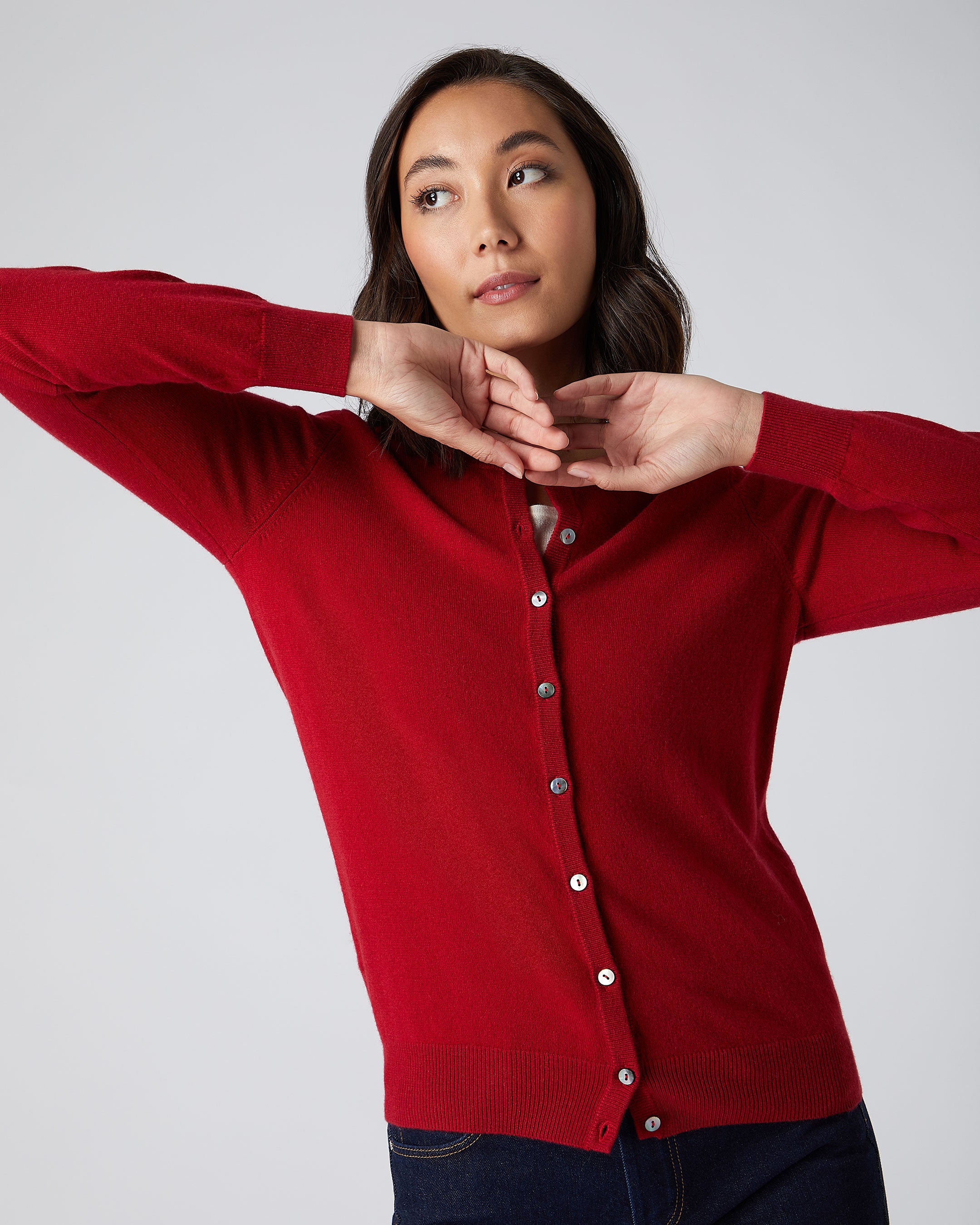 Womens hot sale red cardigan