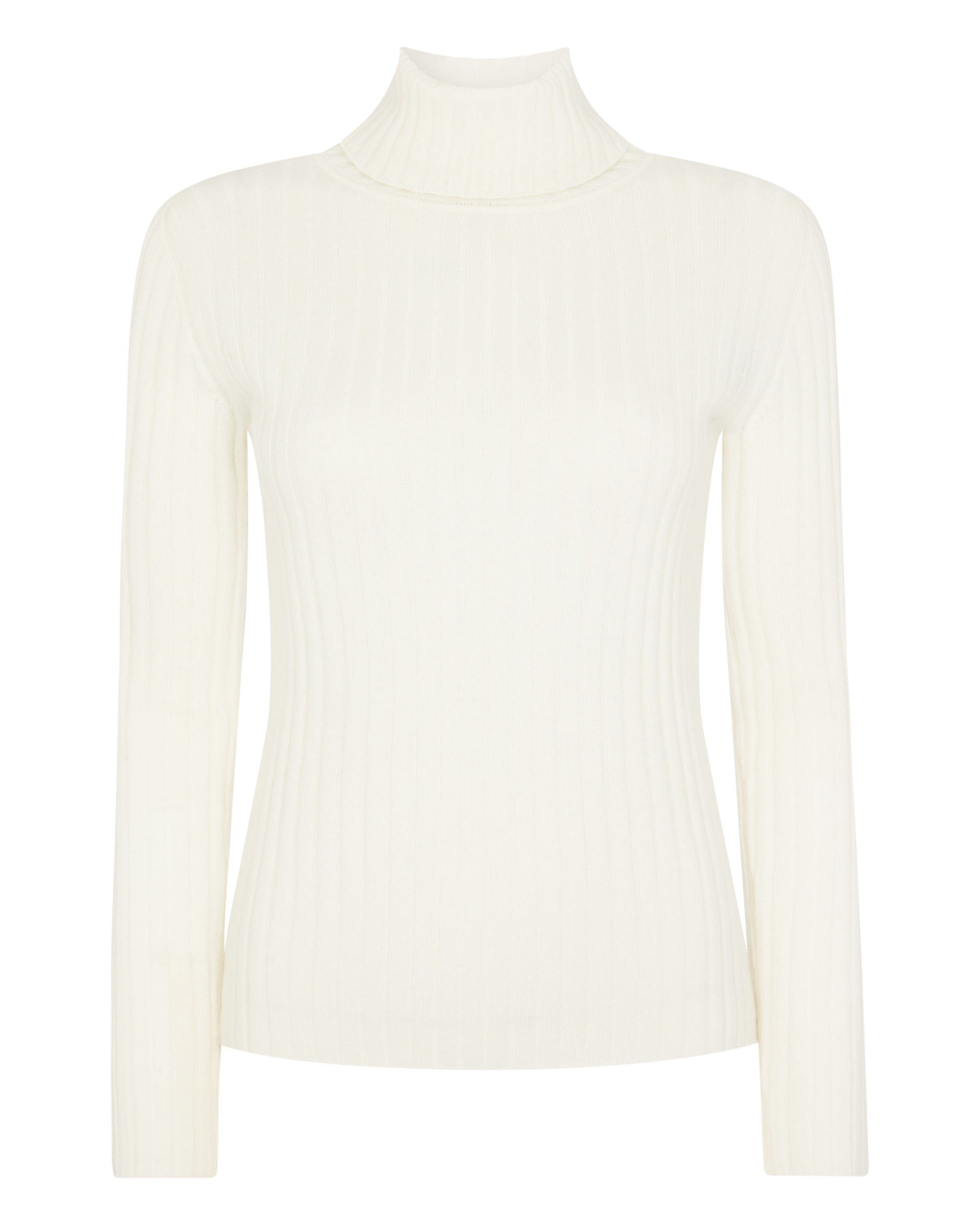 White ribbed 2024 roll neck