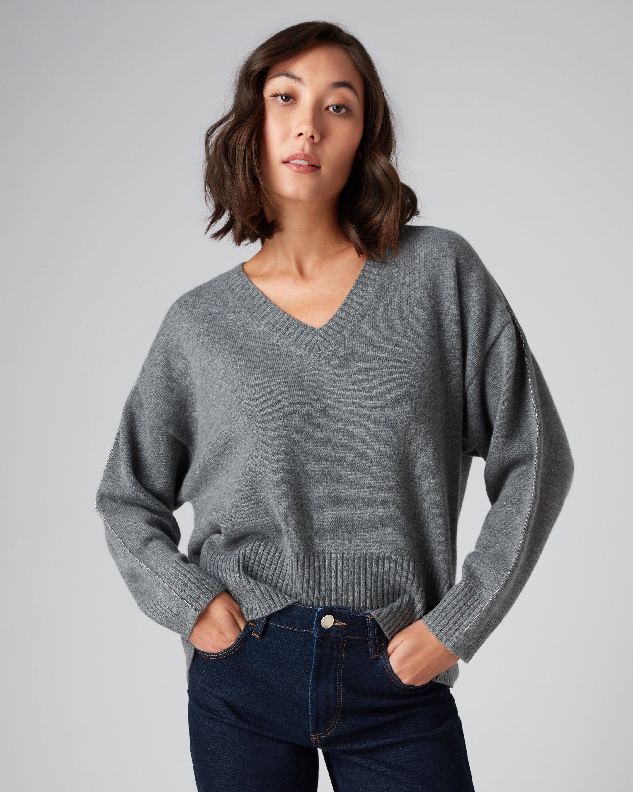 Grey chunky jumper outlet womens