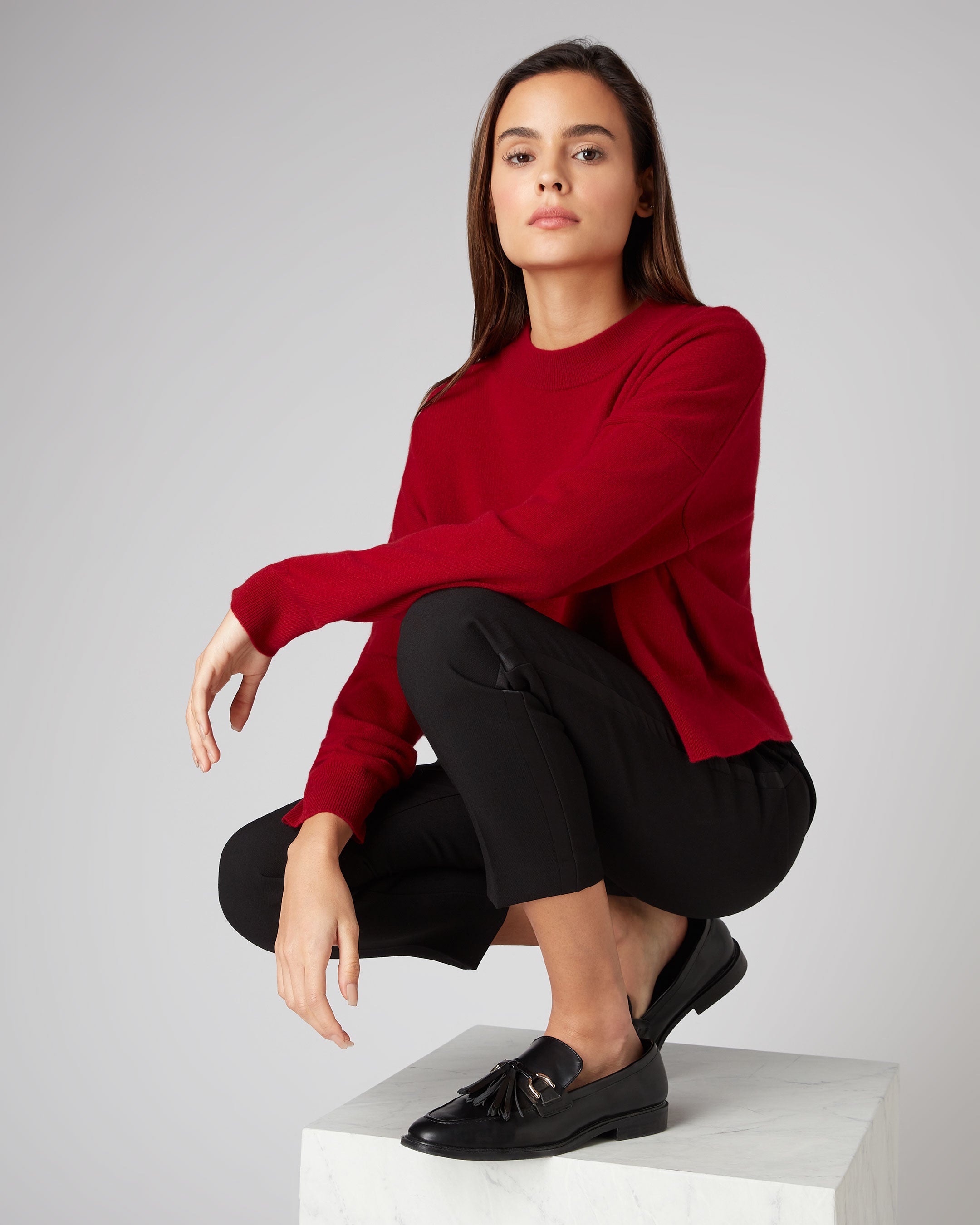 Red cashmere jumper on sale womens