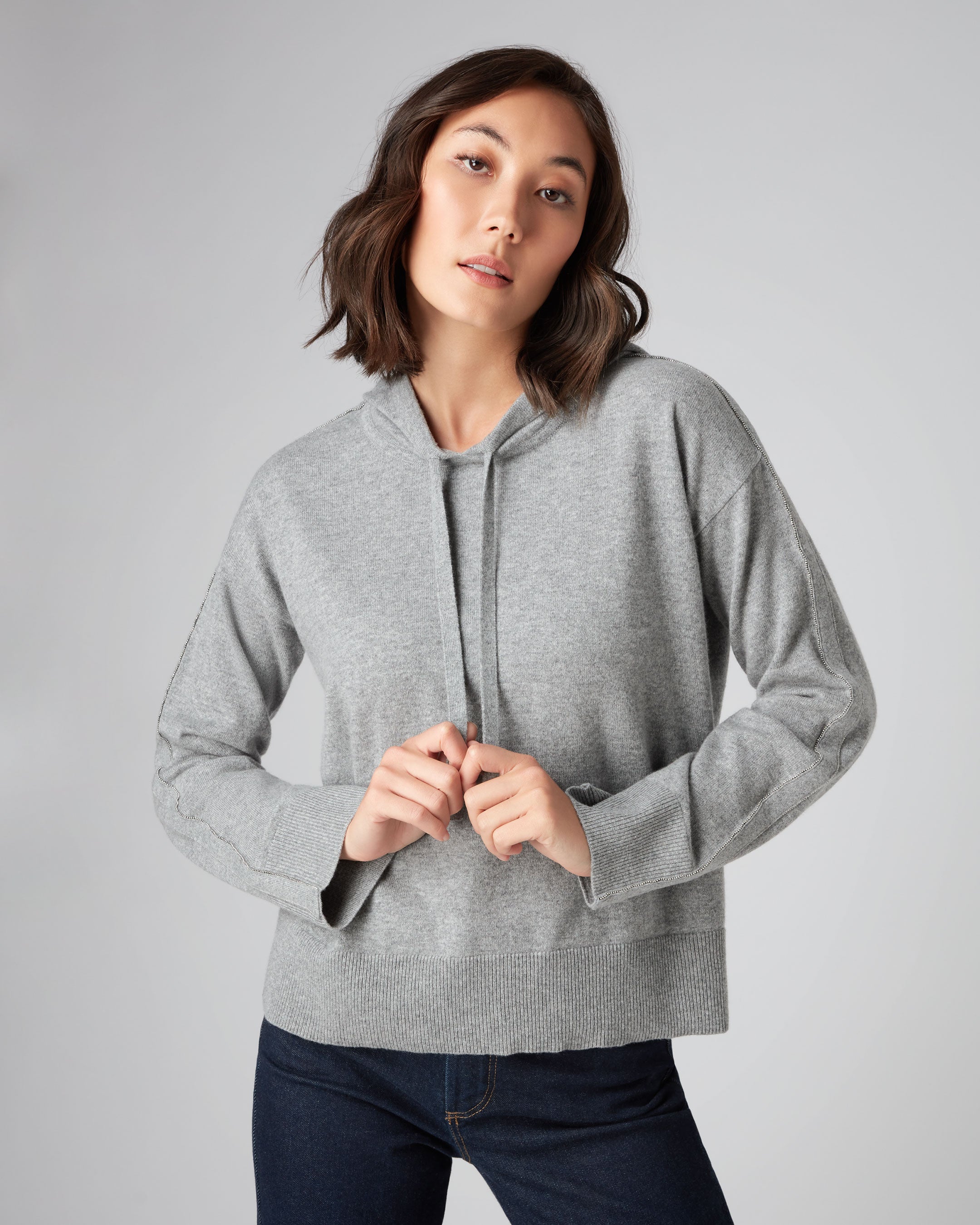 Grey cashmere 2025 hoodie womens