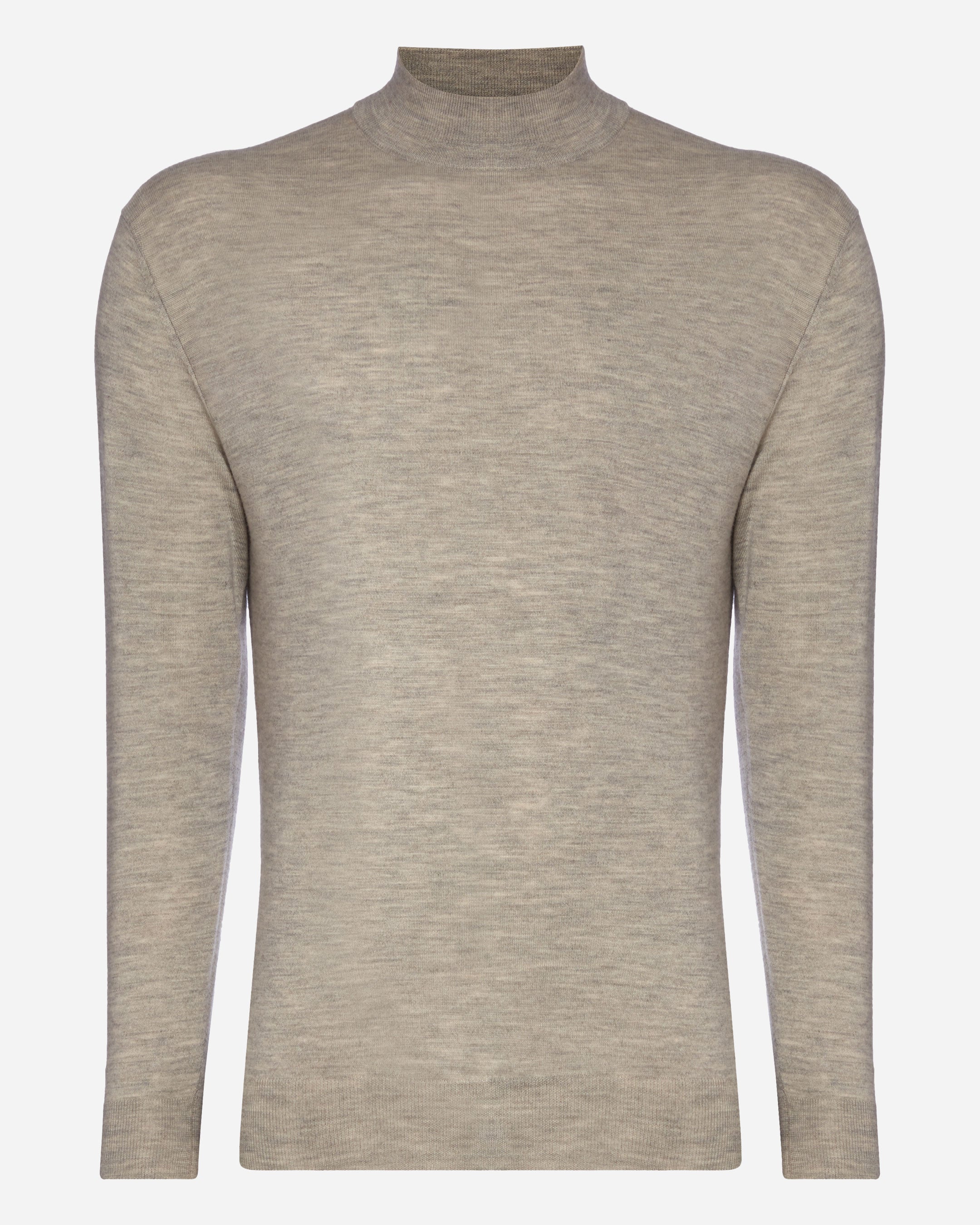 Men's Fine Gauge Cashmere Mock Turtle Neck Jumper Fumo Grey | N.Peal