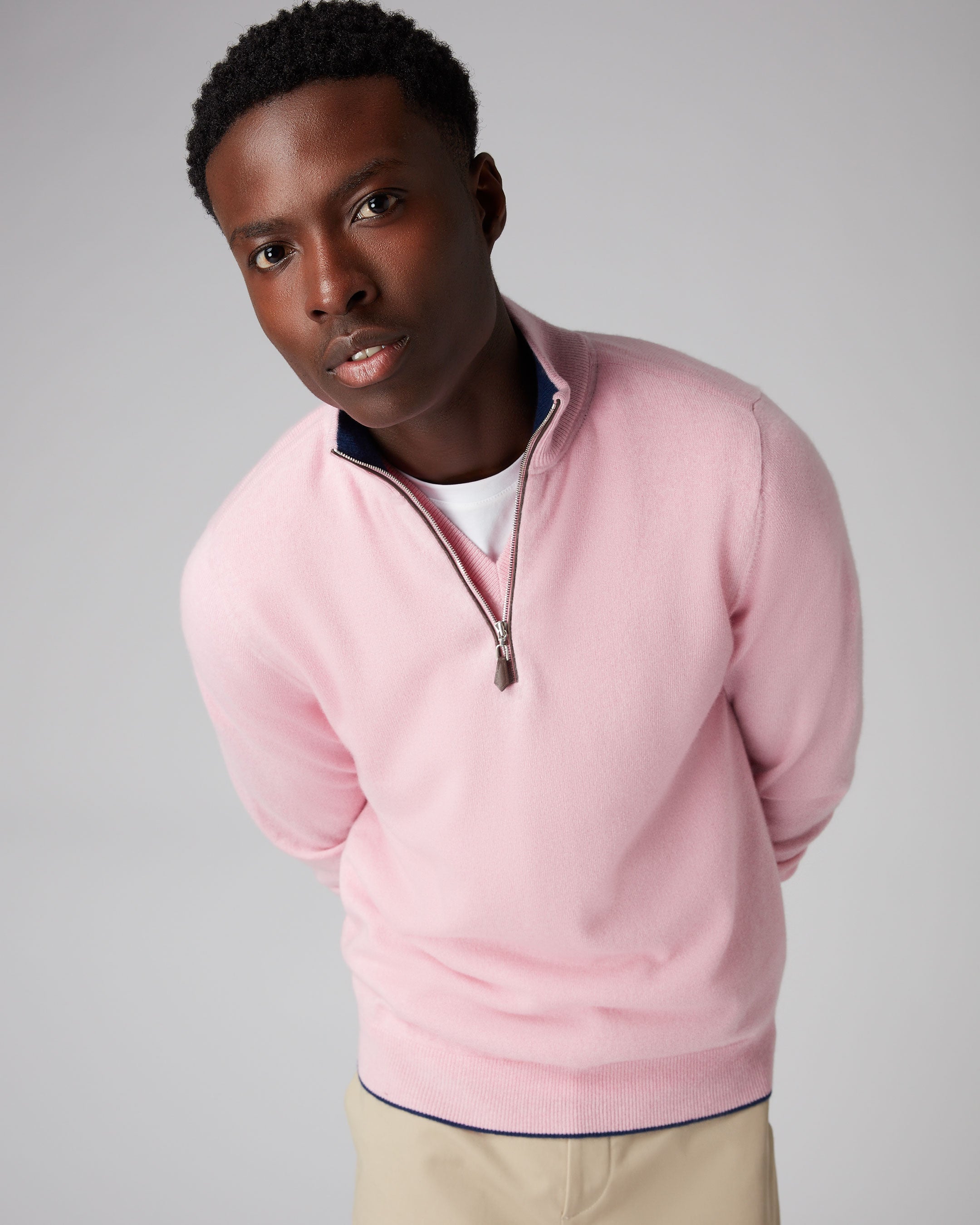 Pink half 2025 zip sweater