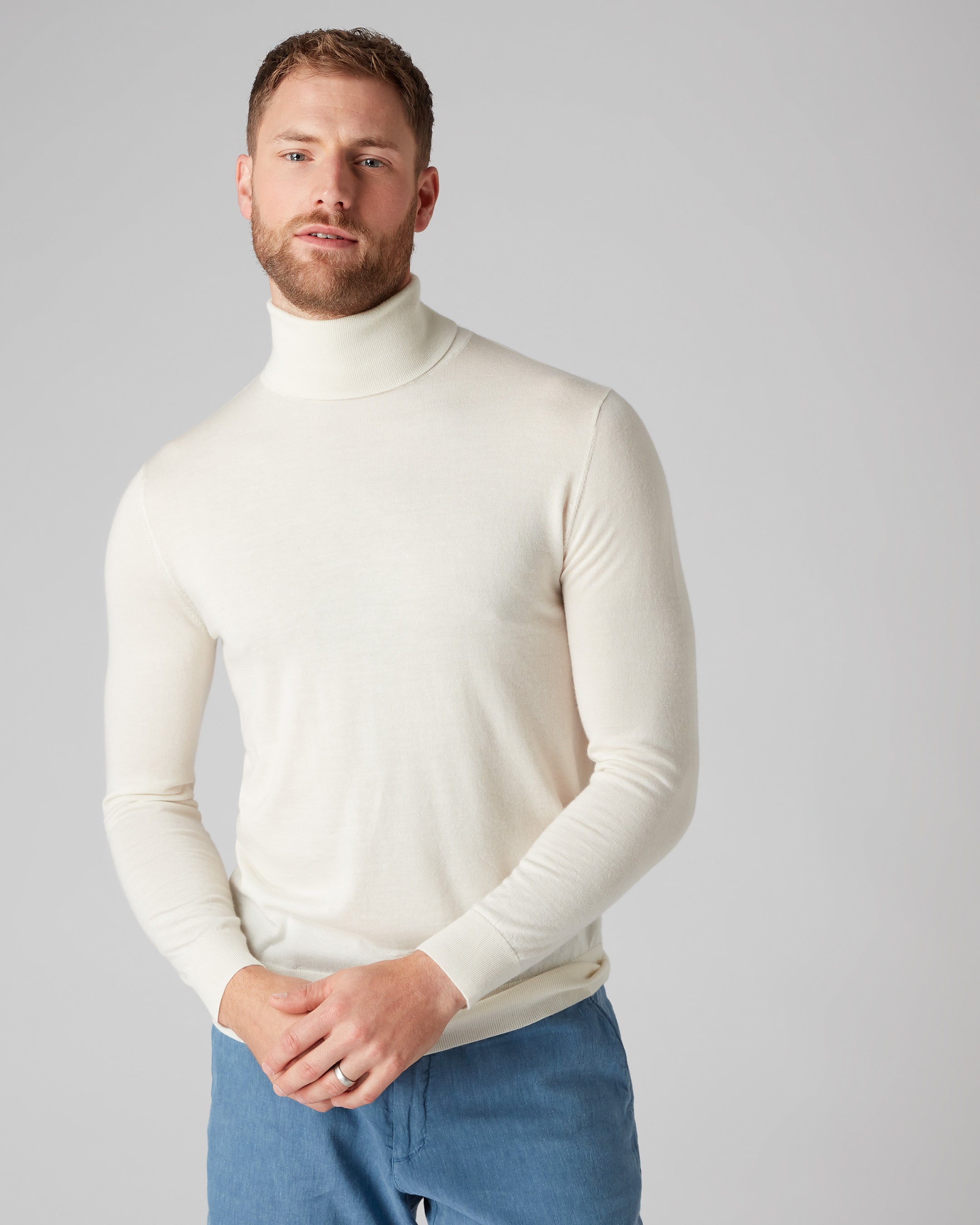 White polo neck clearance jumper