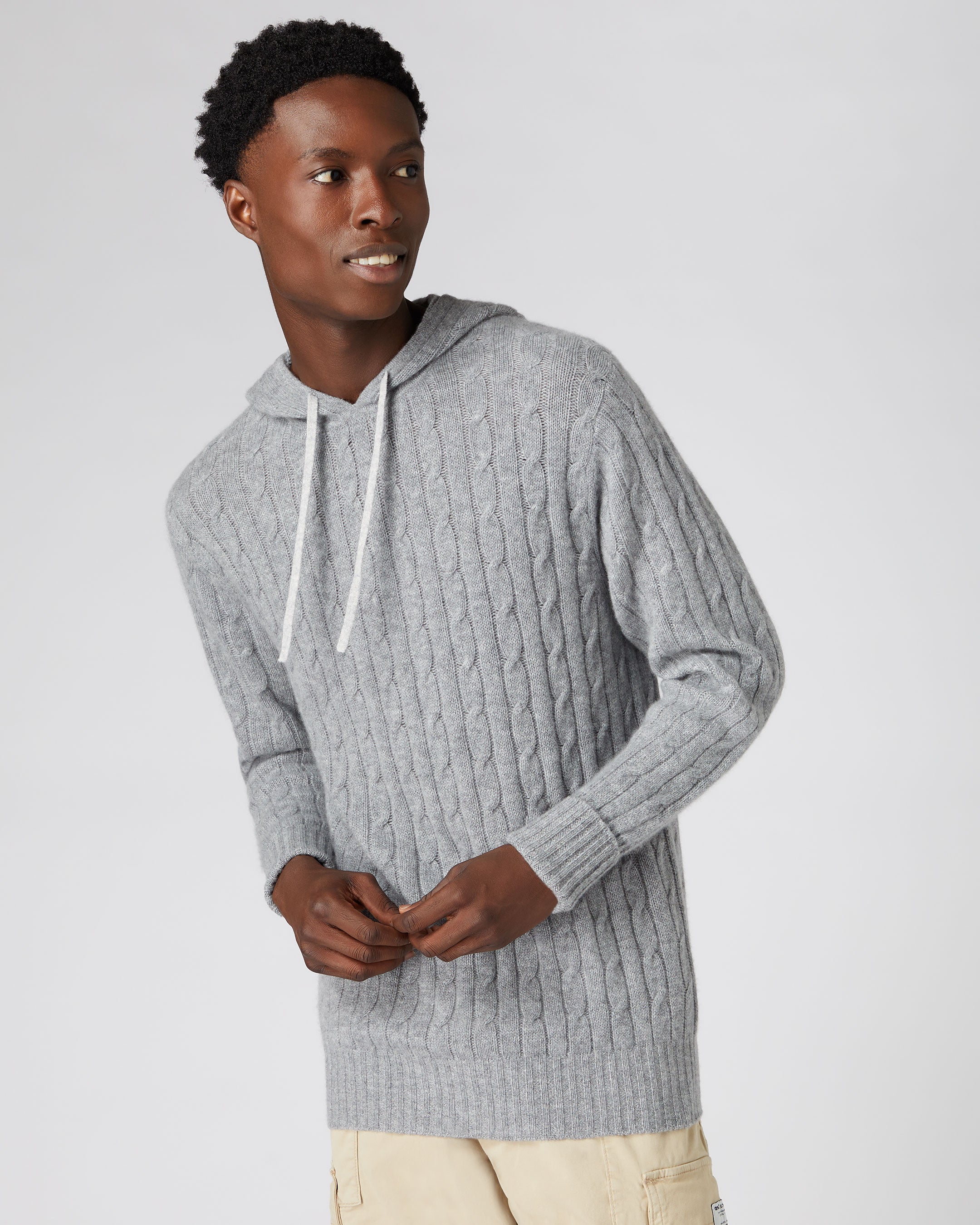 Mens cashmere shop hooded sweater