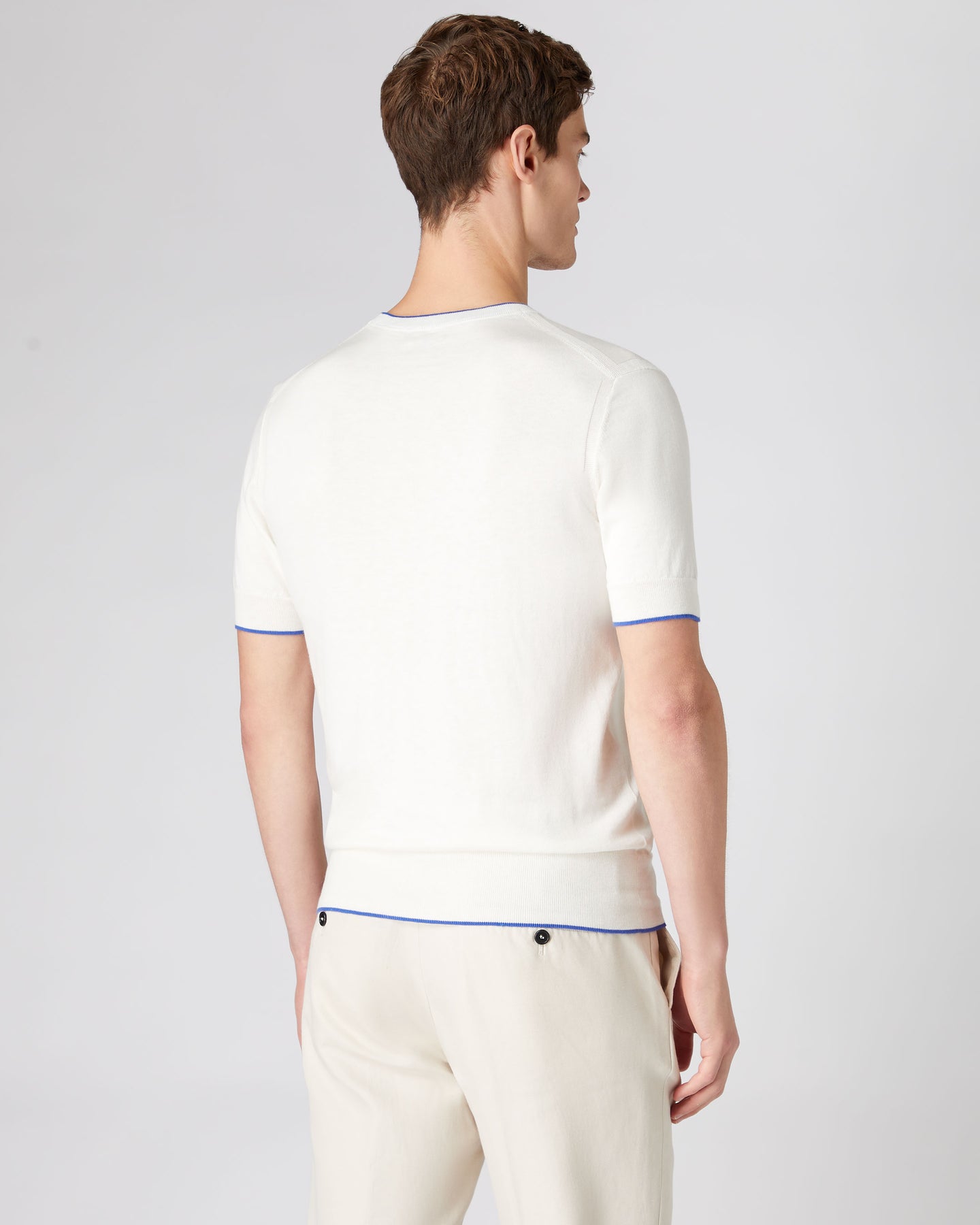 Men's Short Sleeve Crew Neck T Shirt New Ivory White | N.Peal