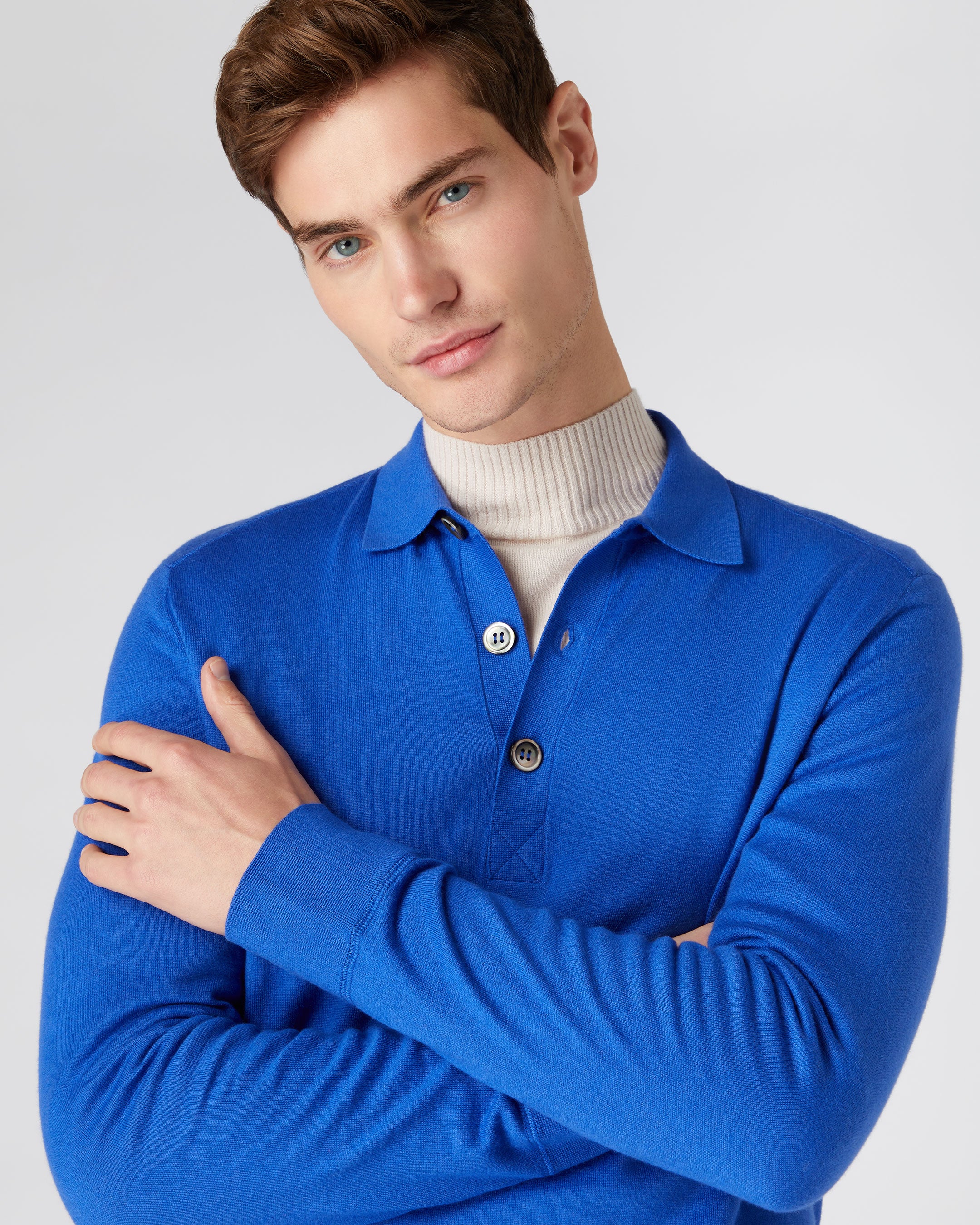 Long sleeve polo royal cheap blue