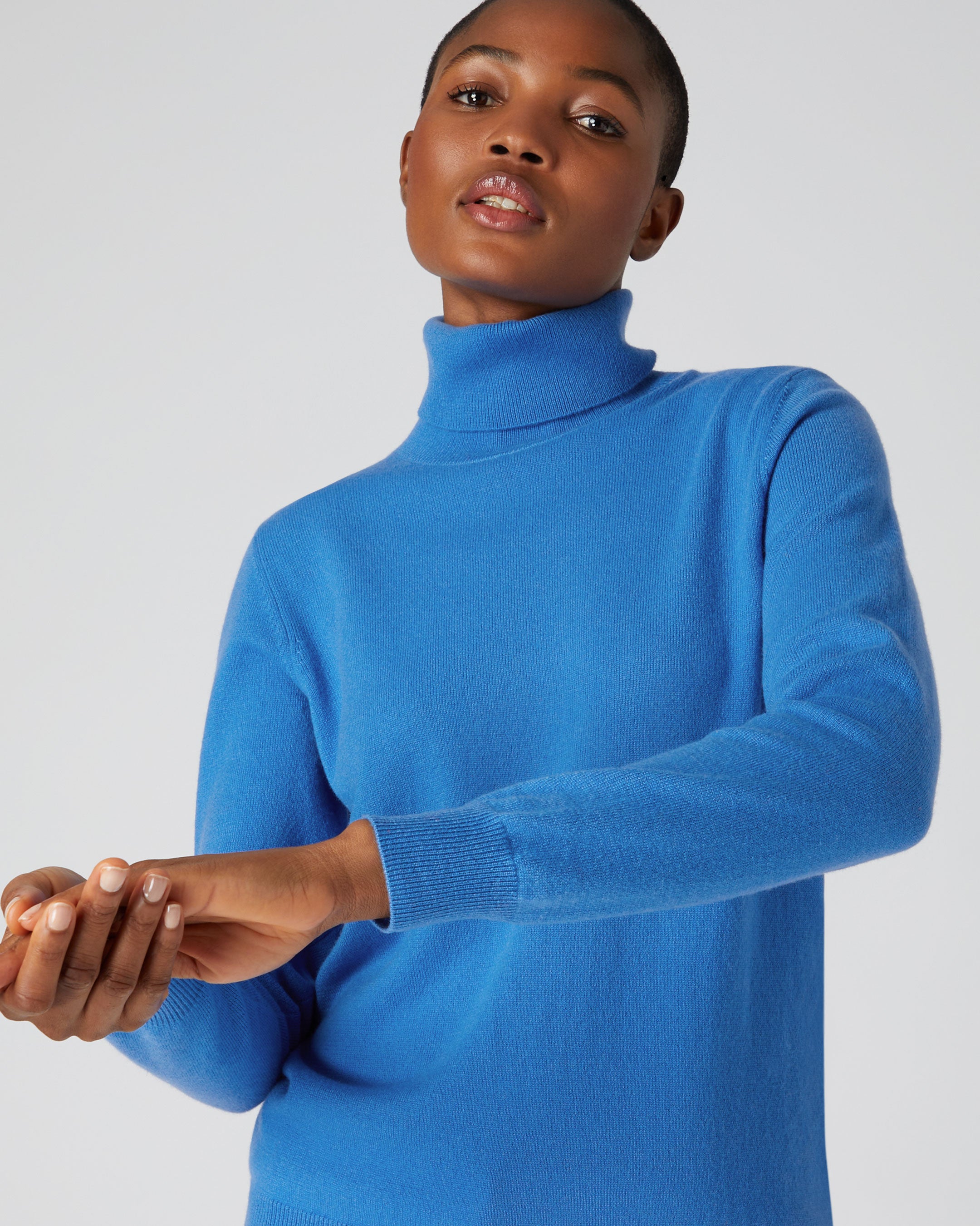 Blue polo hotsell neck jumper