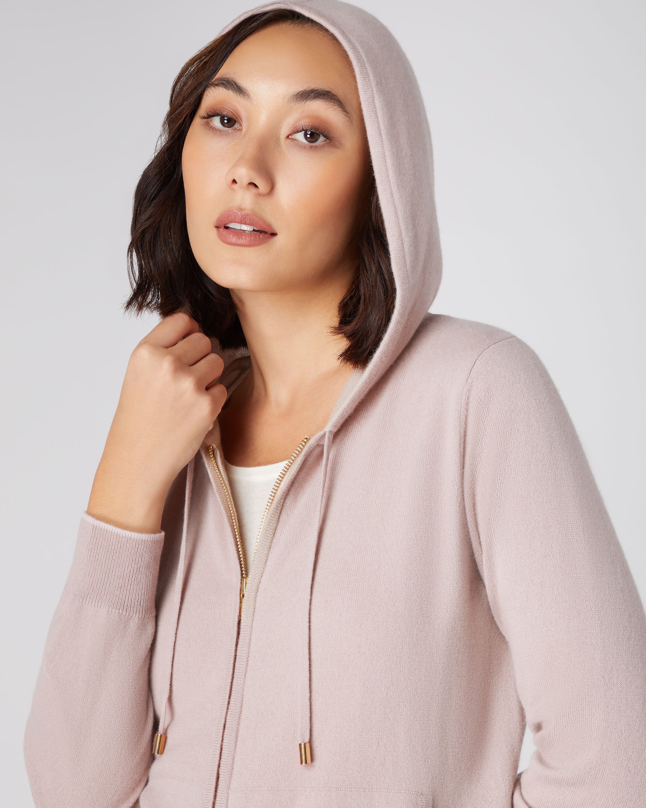 Pink cashmere clearance hoodie