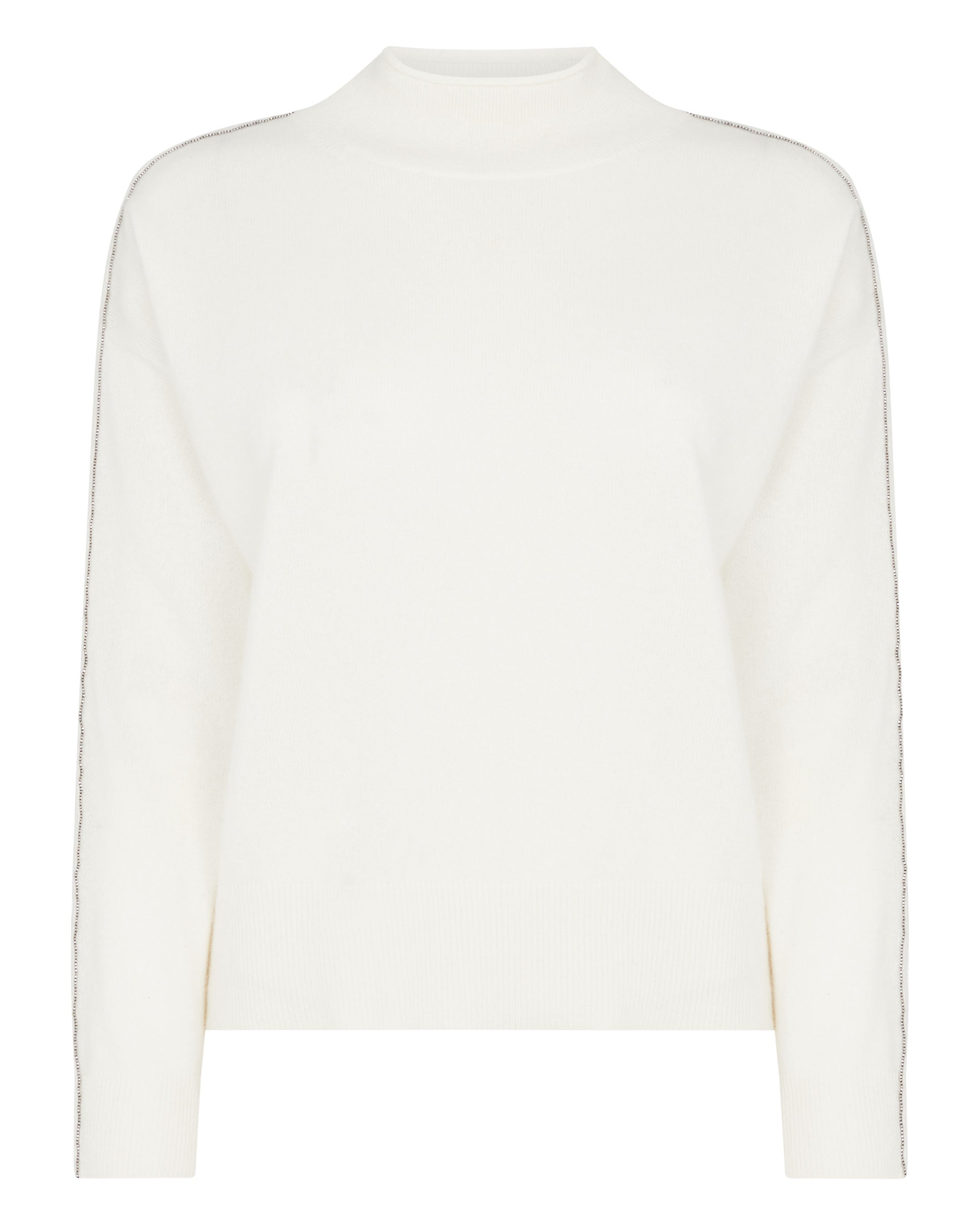 White cropped roll hot sale neck jumper